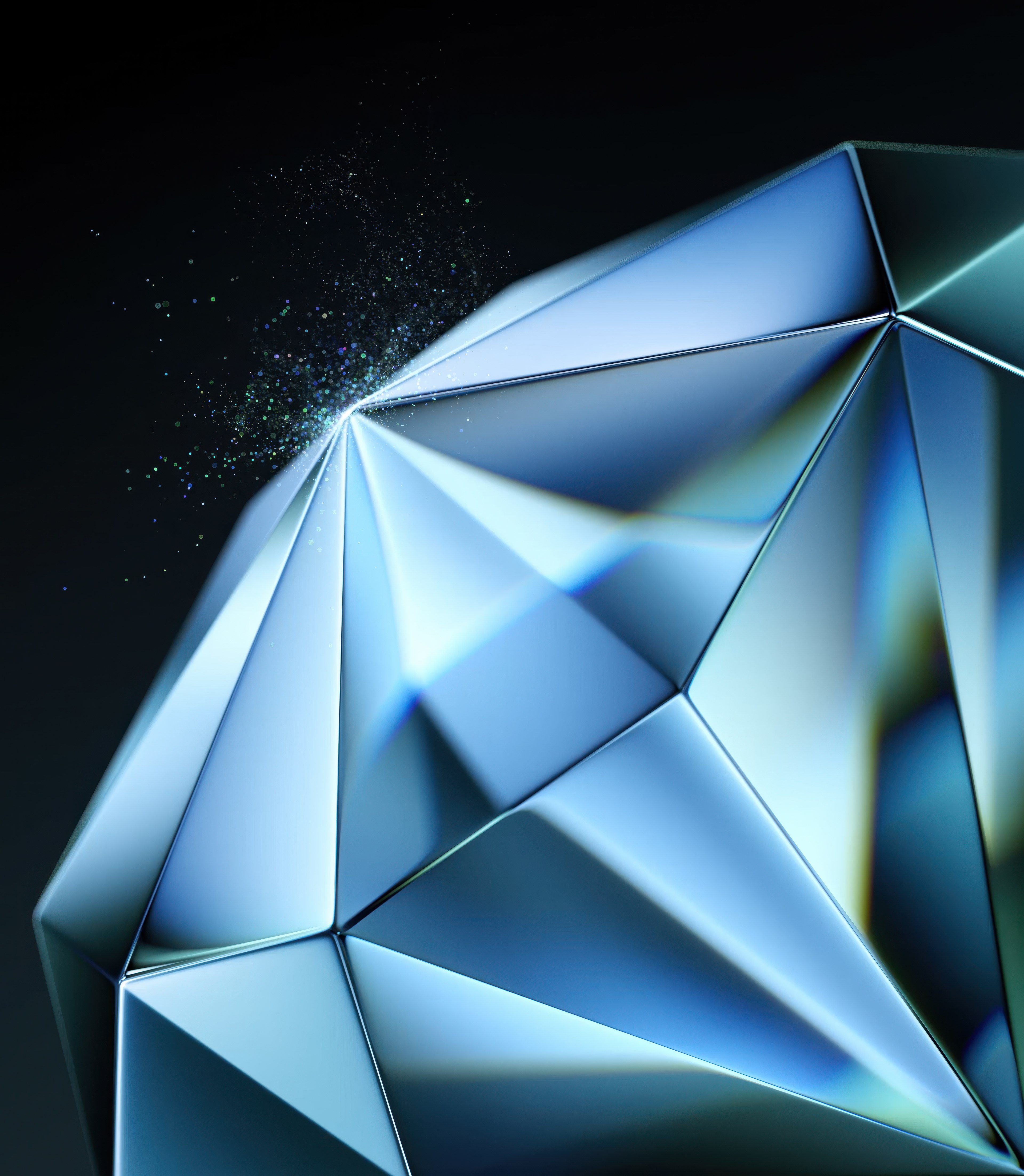 Abstrato azul, Diamante, Tecno Phantom V Fold 2 Stock, Fundo escuro