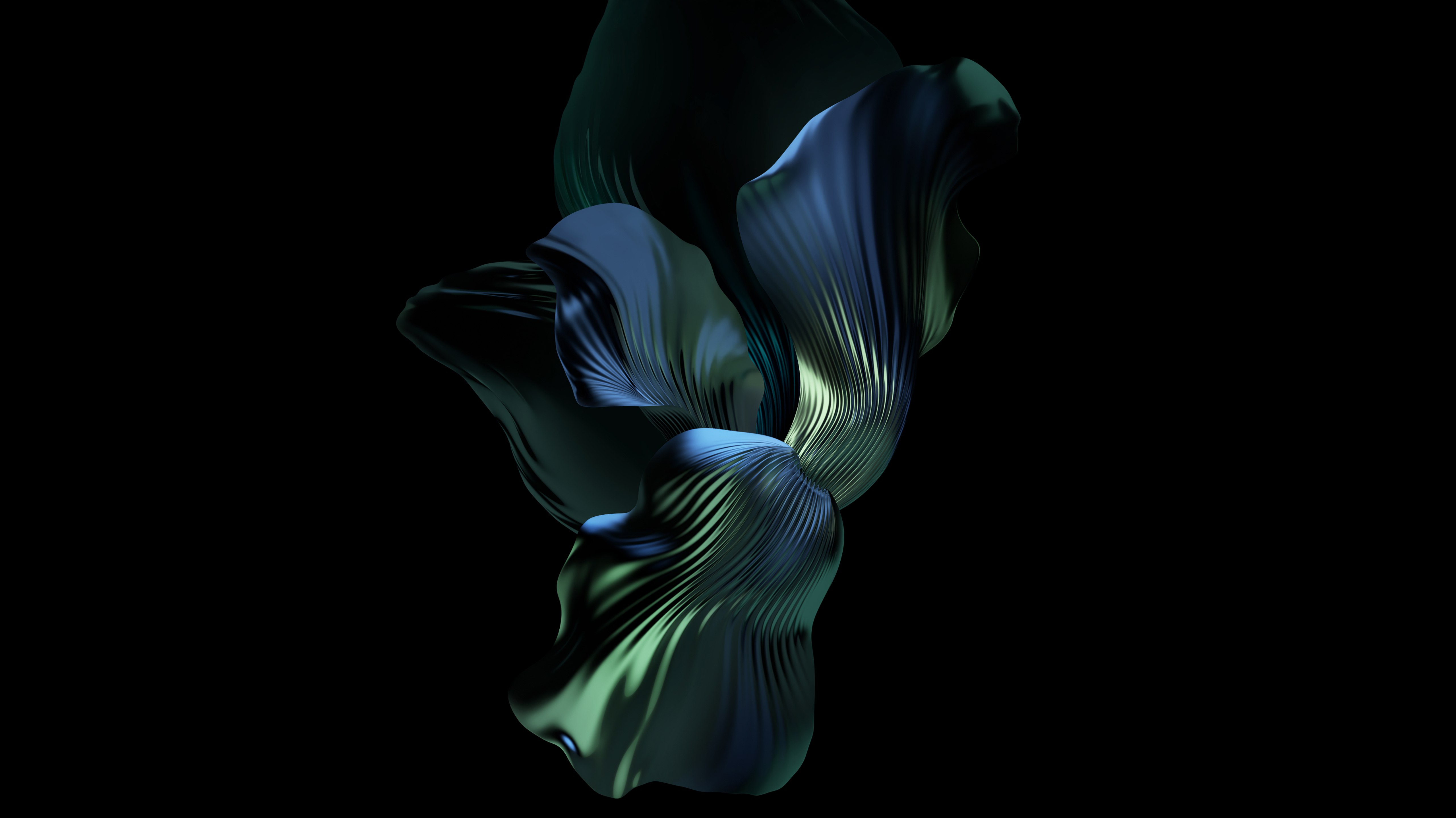 Abstrato verde, Fundo preto, Honor, Stock, 5K