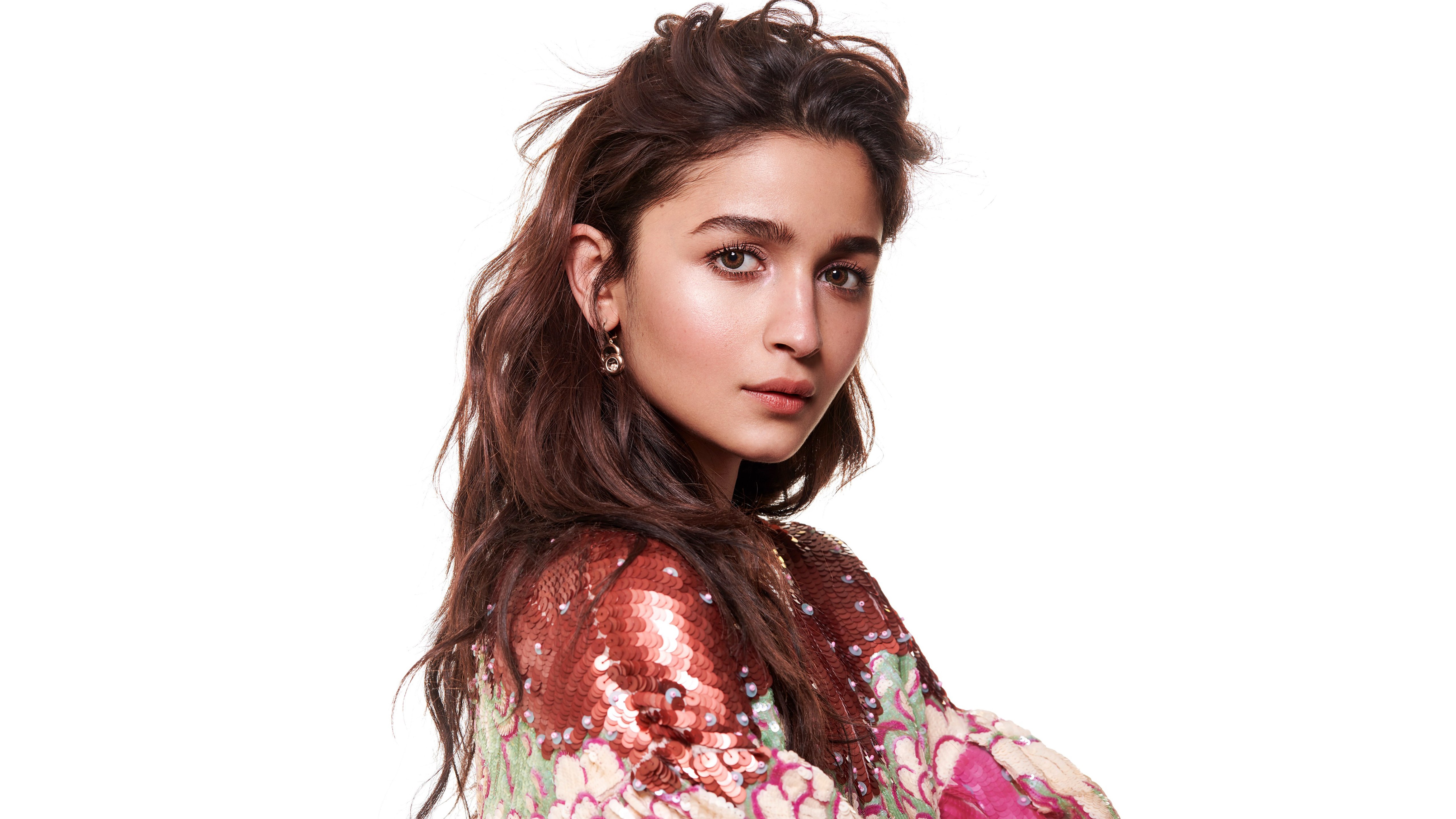 Alia Bhatt, Atriz de Bollywood, Fundo branco, 5K