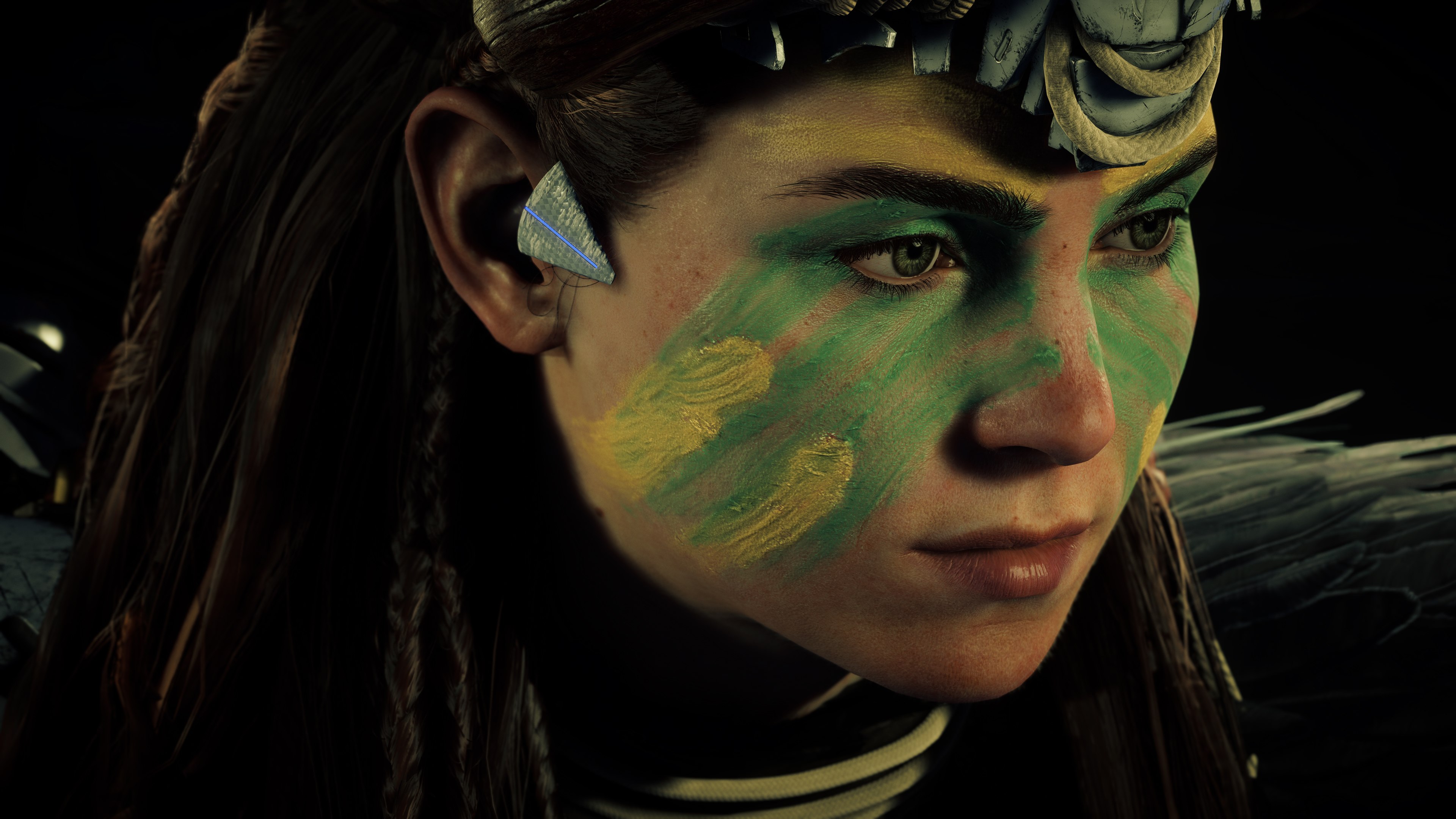 Aloy, Cosplay, Horizon Forbidden West, Fundo escuro