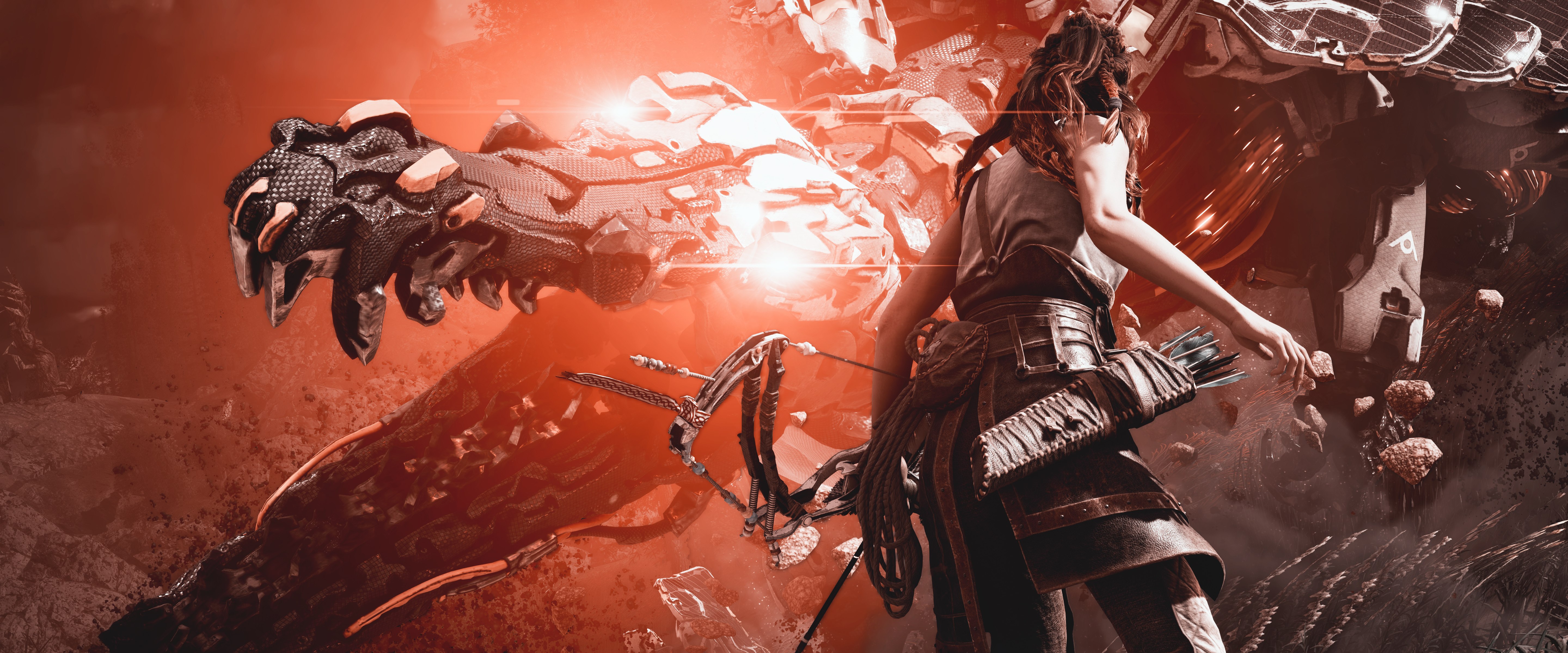 Aloy, Panorama, 5K, Horizon Zero Dawn, Gameplay, Ultrawide