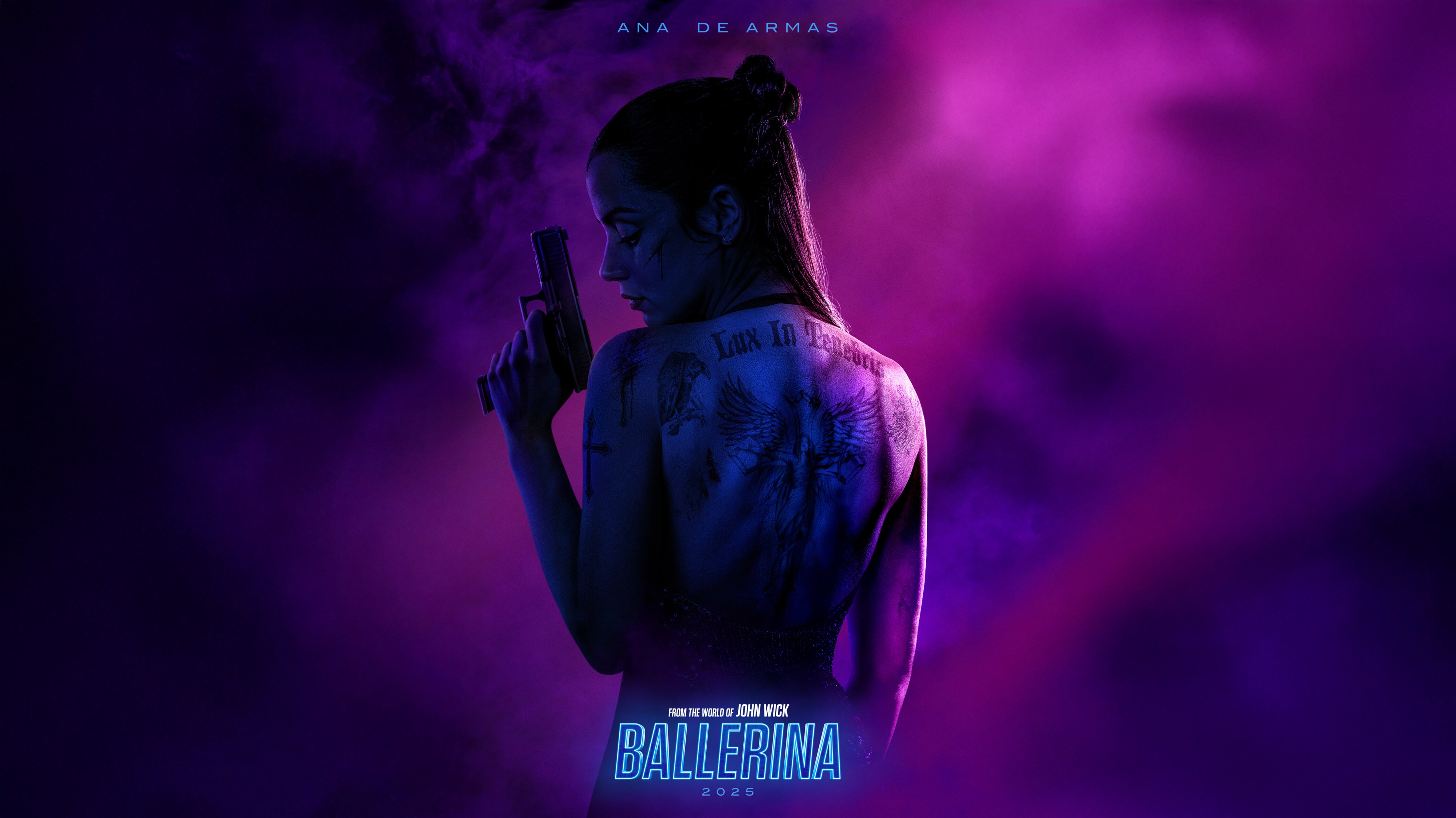 Ana de Armas, Ballerina, Filmes de 2025, Fundo roxo, 5K