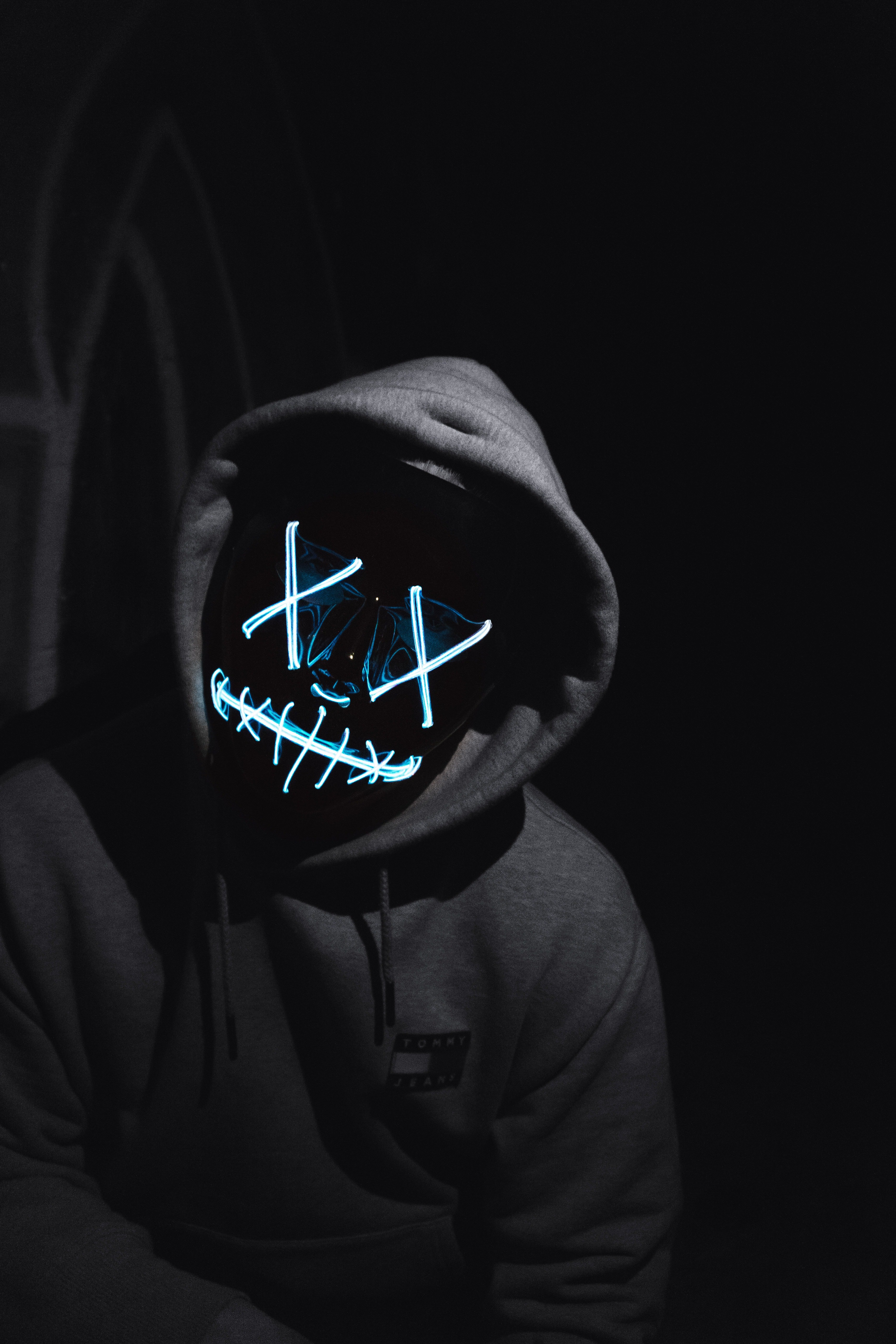 Anonymous, Máscara de LED, Homem, Fundo escuro