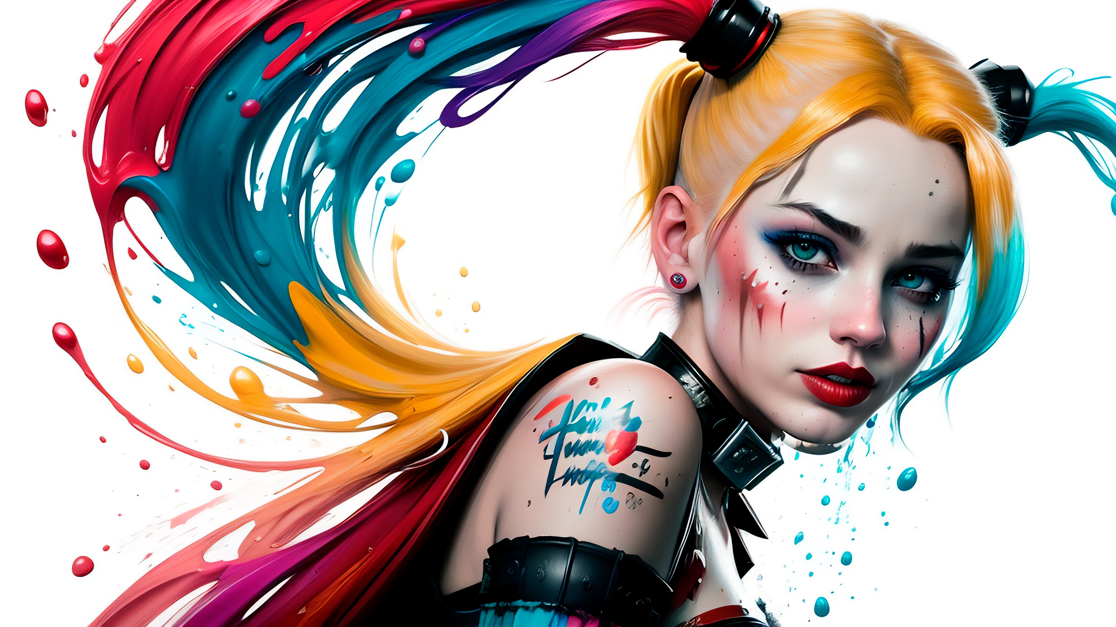 Arlequina, Super-heróis da DC, DC Comics, Arte de IA, Colorido