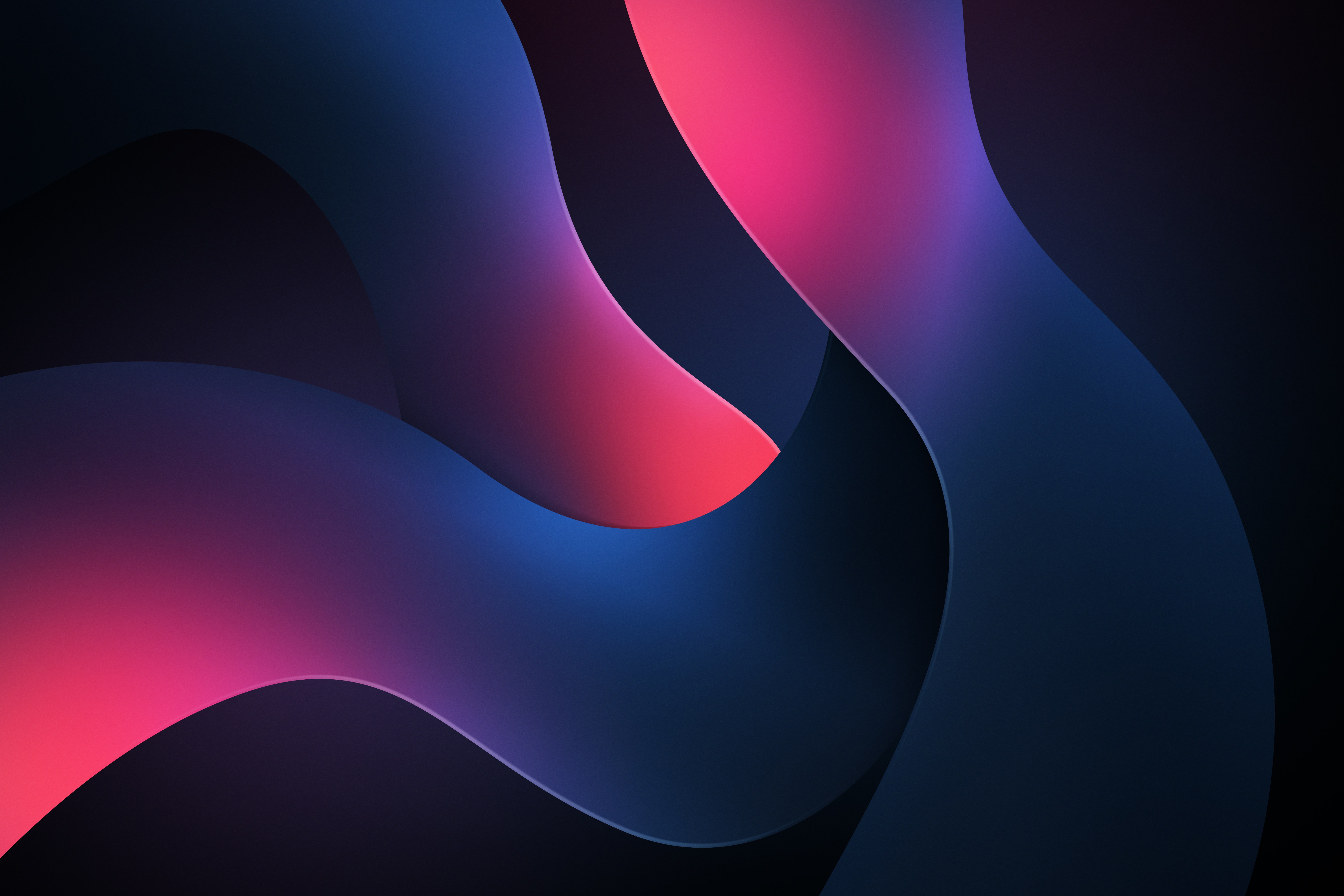 Azul-escuro, Abstrato rosa, Espiral, 5K
