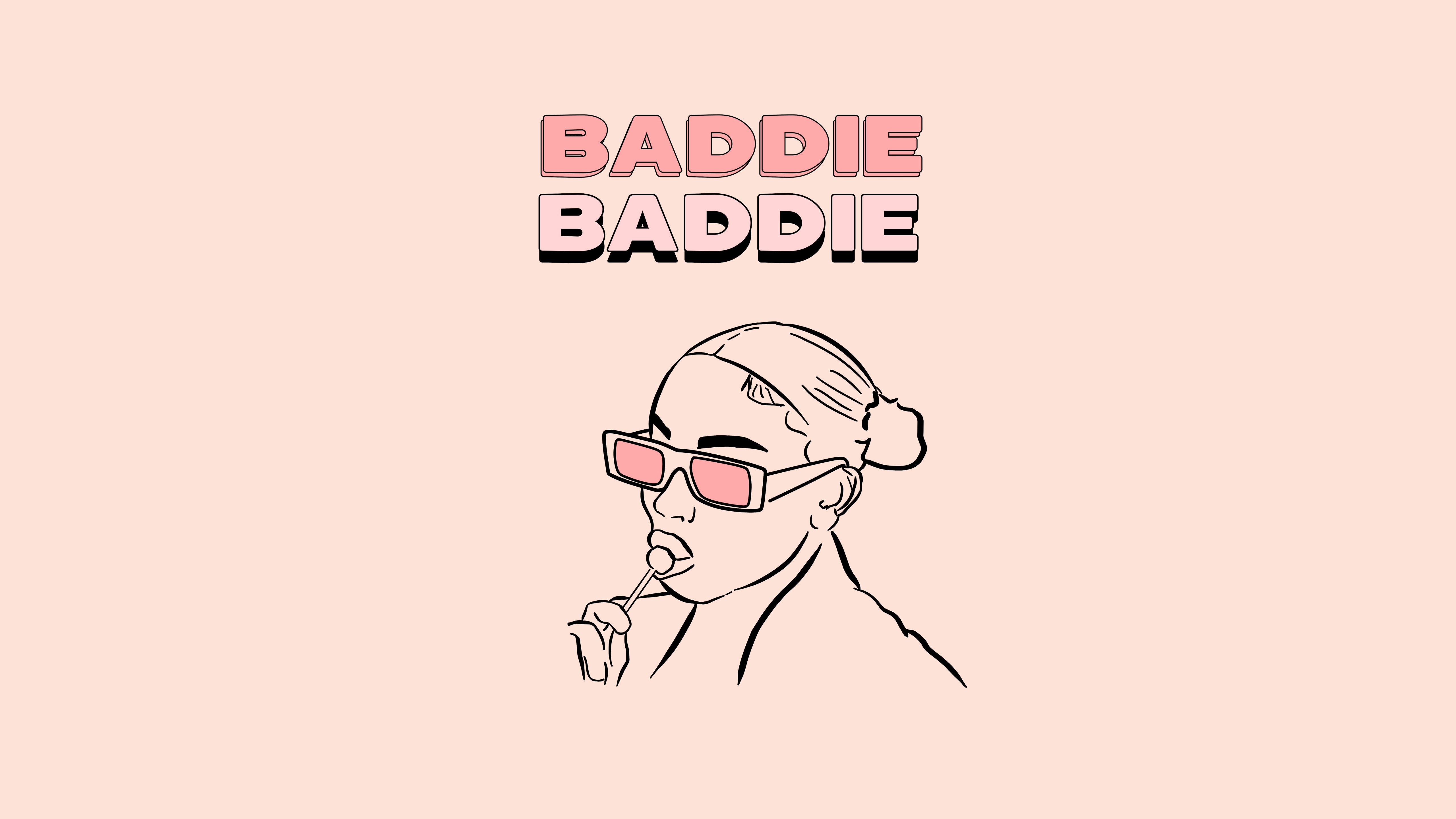Baddie, Fundos femininos, Destemida, Estilosa, Atitude, Ousada, 5K, Fundo rosa-neblina, Simples
