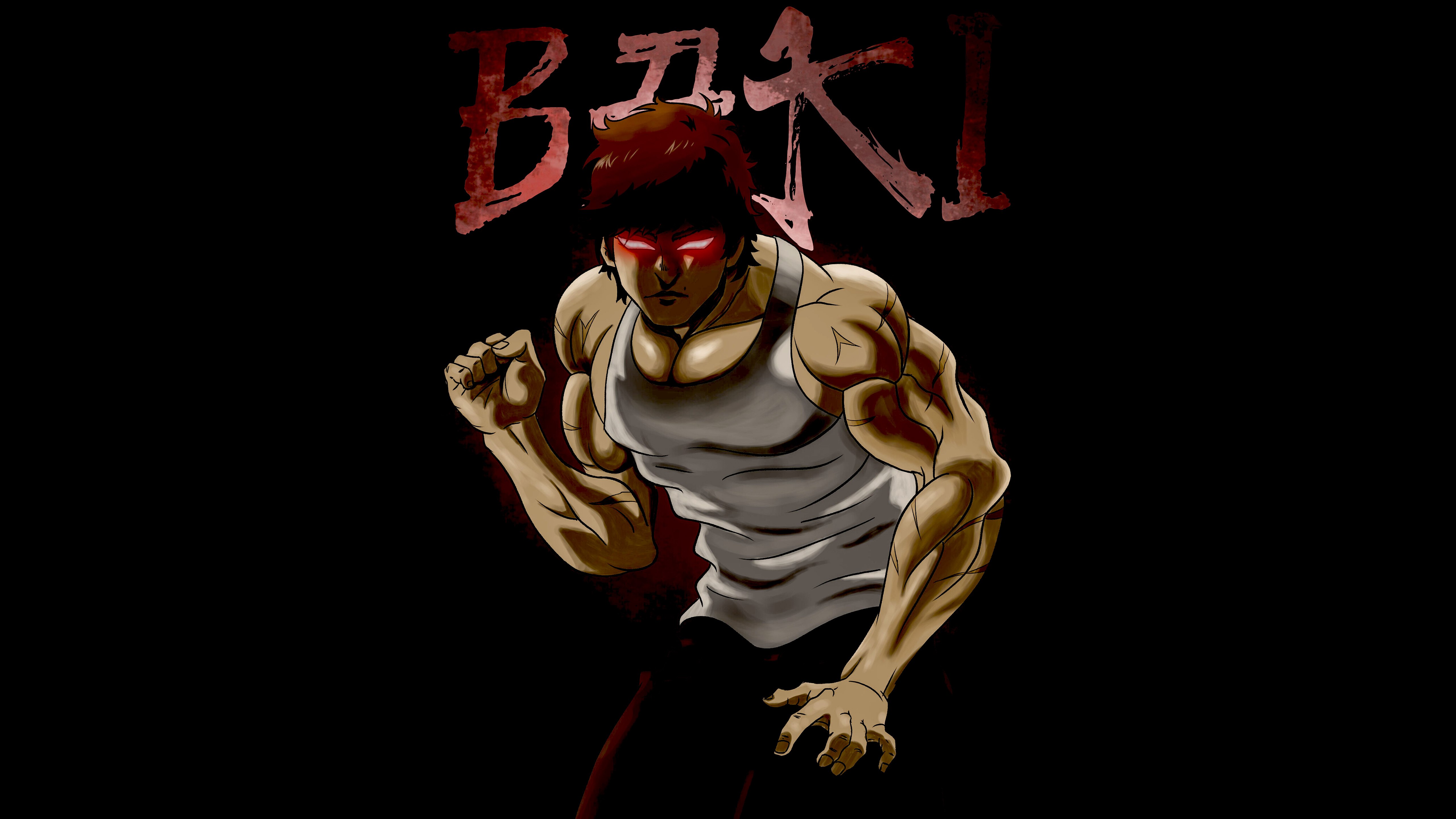Baki Hanma, Fundo preto, 5K, AMOLED