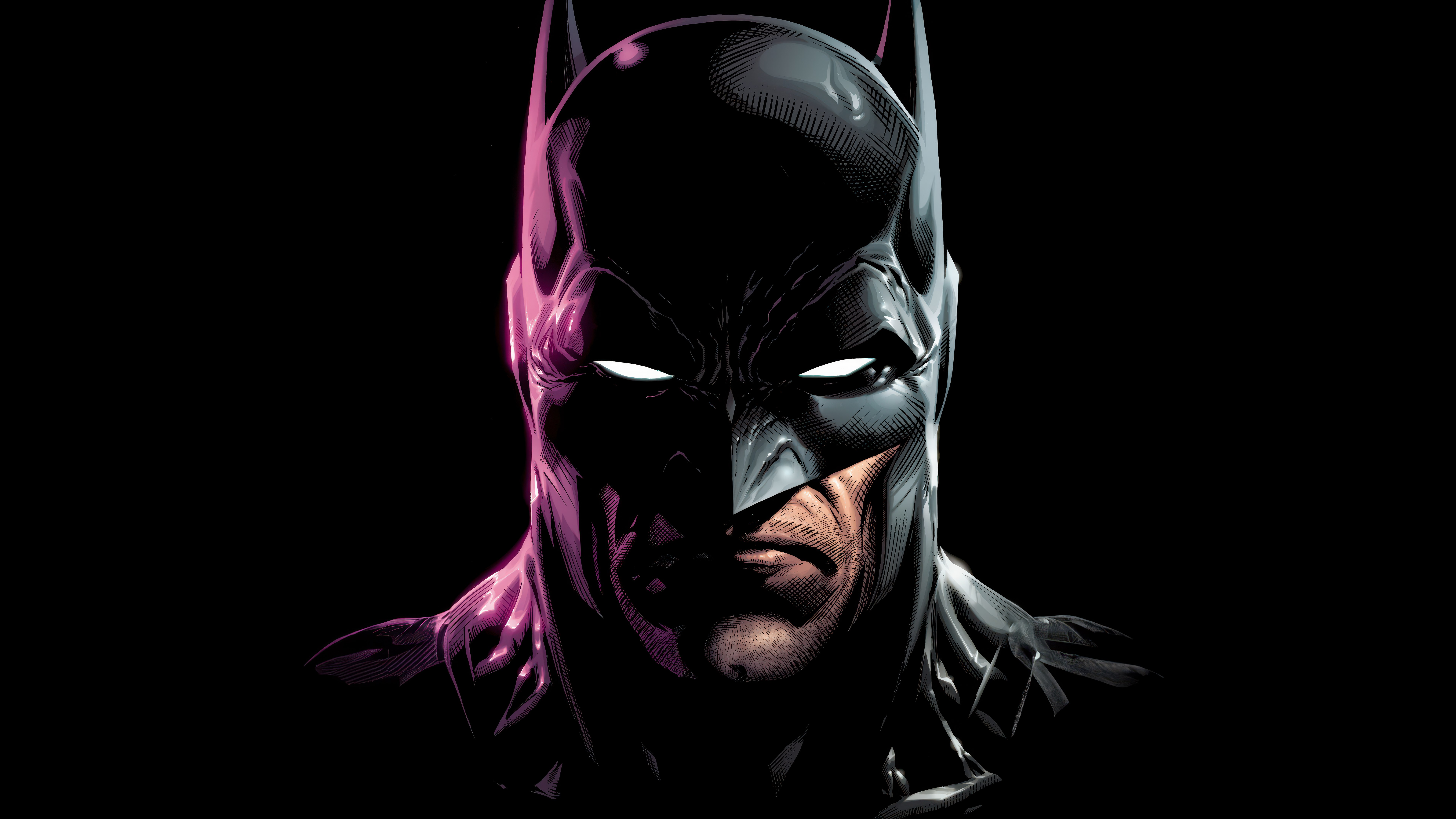 Batman, Super-herói, 5K, 8K, AMOLED, Fundo preto, Super-heróis da DC