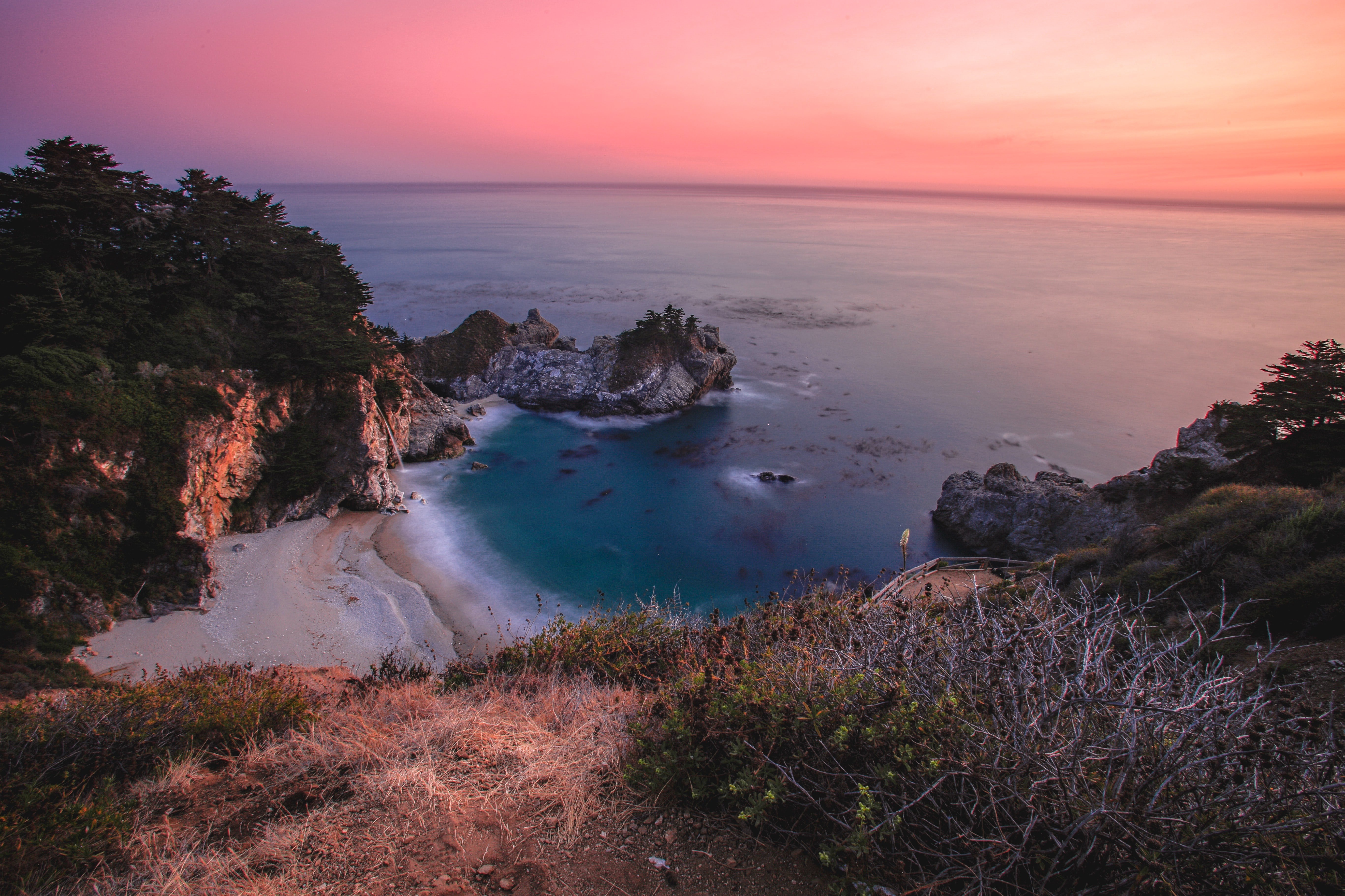 Beira-mar, Paisagem, Praia, Horizonte, Pôr do sol, Hora dourada, 5K