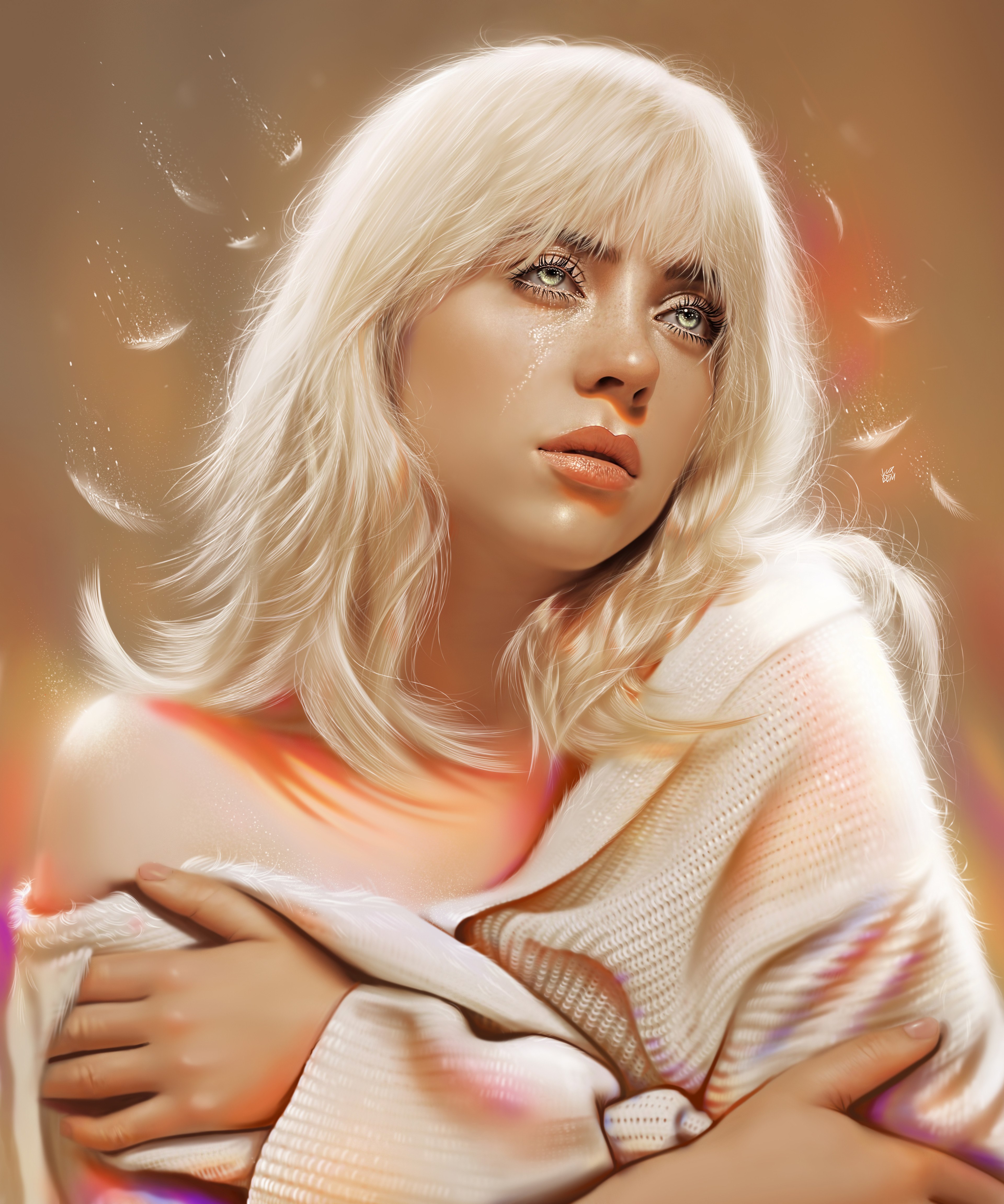 Billie Eilish, Arte, Cantora americana, Retrato, Feminina, Linda