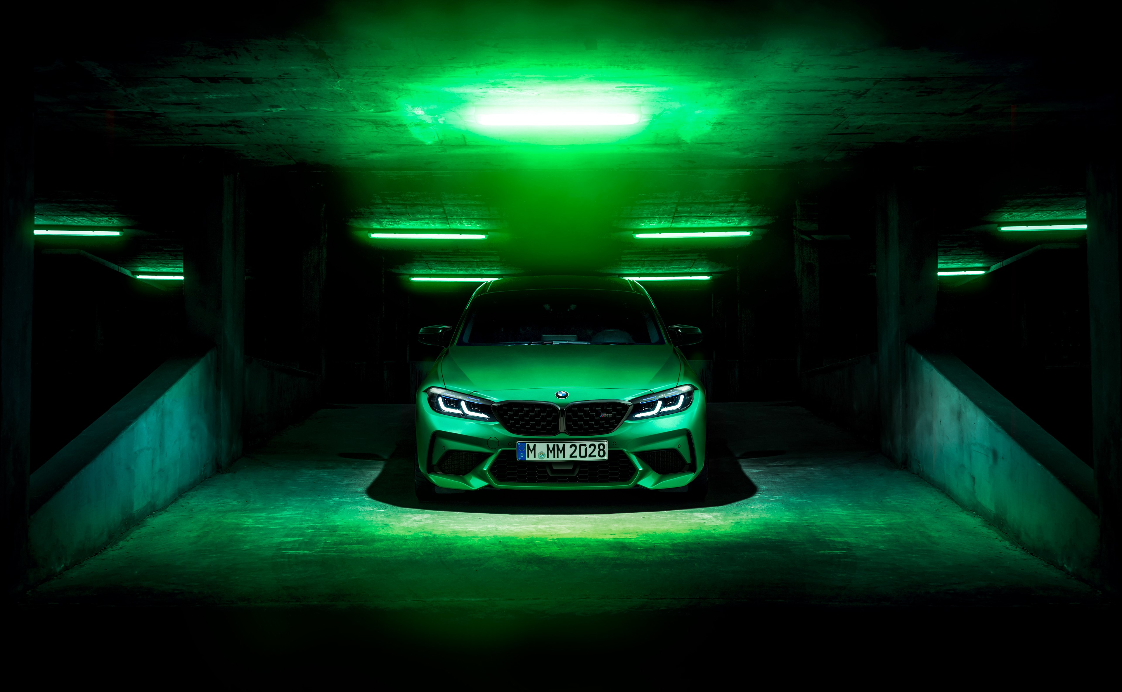 BMW M2, Verde, Fundo escuro