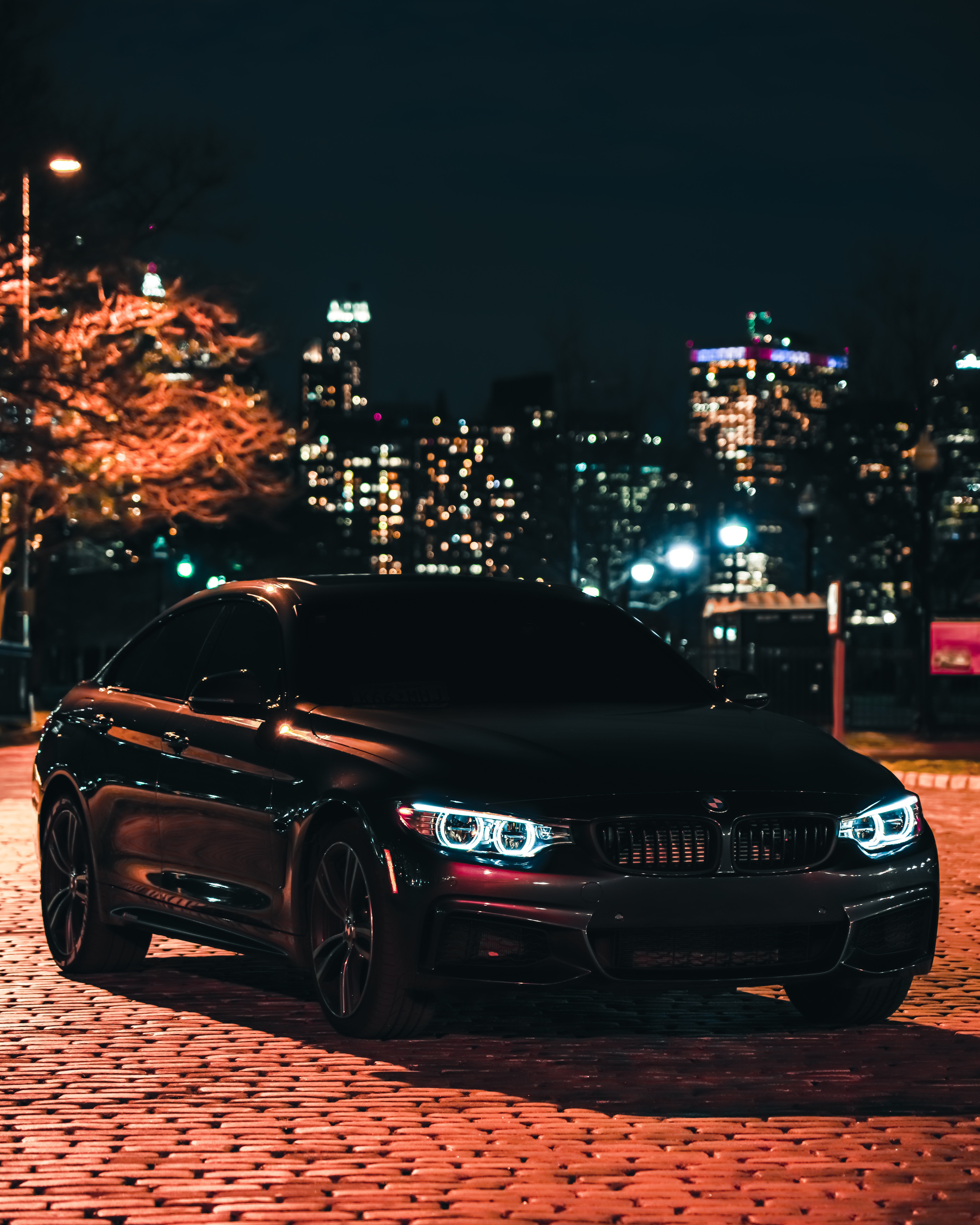 BMW M3, Black Edition, Noite, Luzes da cidade, 5K