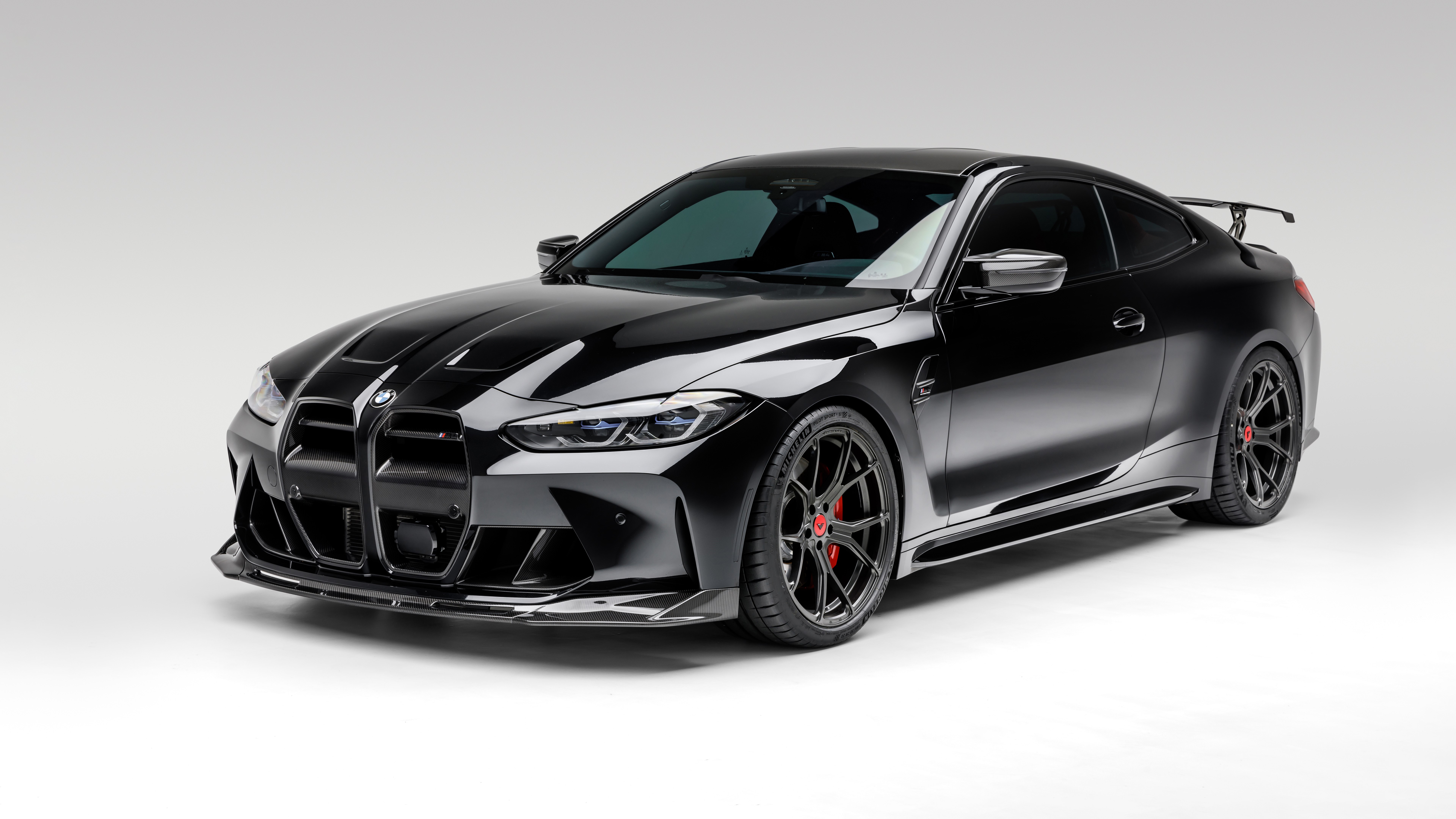 BMW M4, Vorsteiner, 5K, 8K, Carros pretos