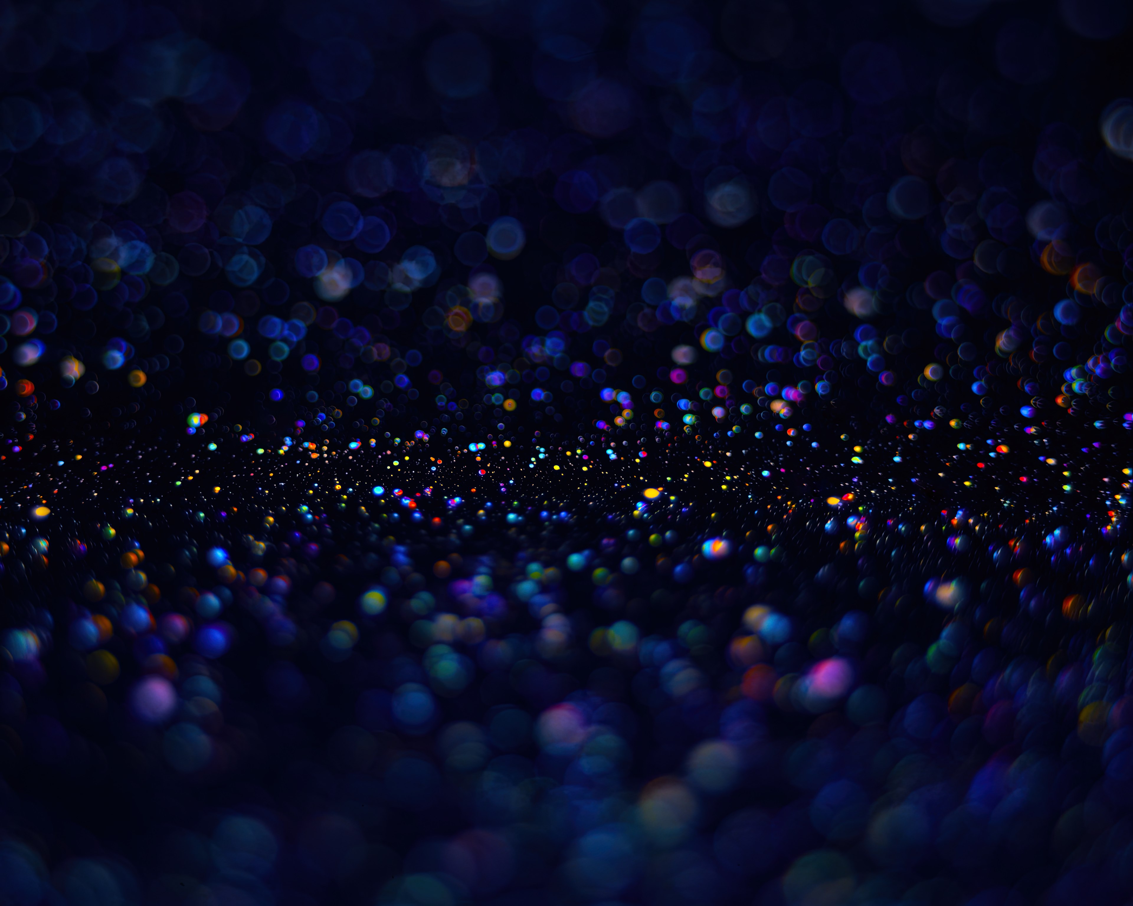 Bolhas de sabão, Bokeh, Macro, Fundo escuro, Glitter, Bolhas, Colorido, Azul escuro, Estética escura