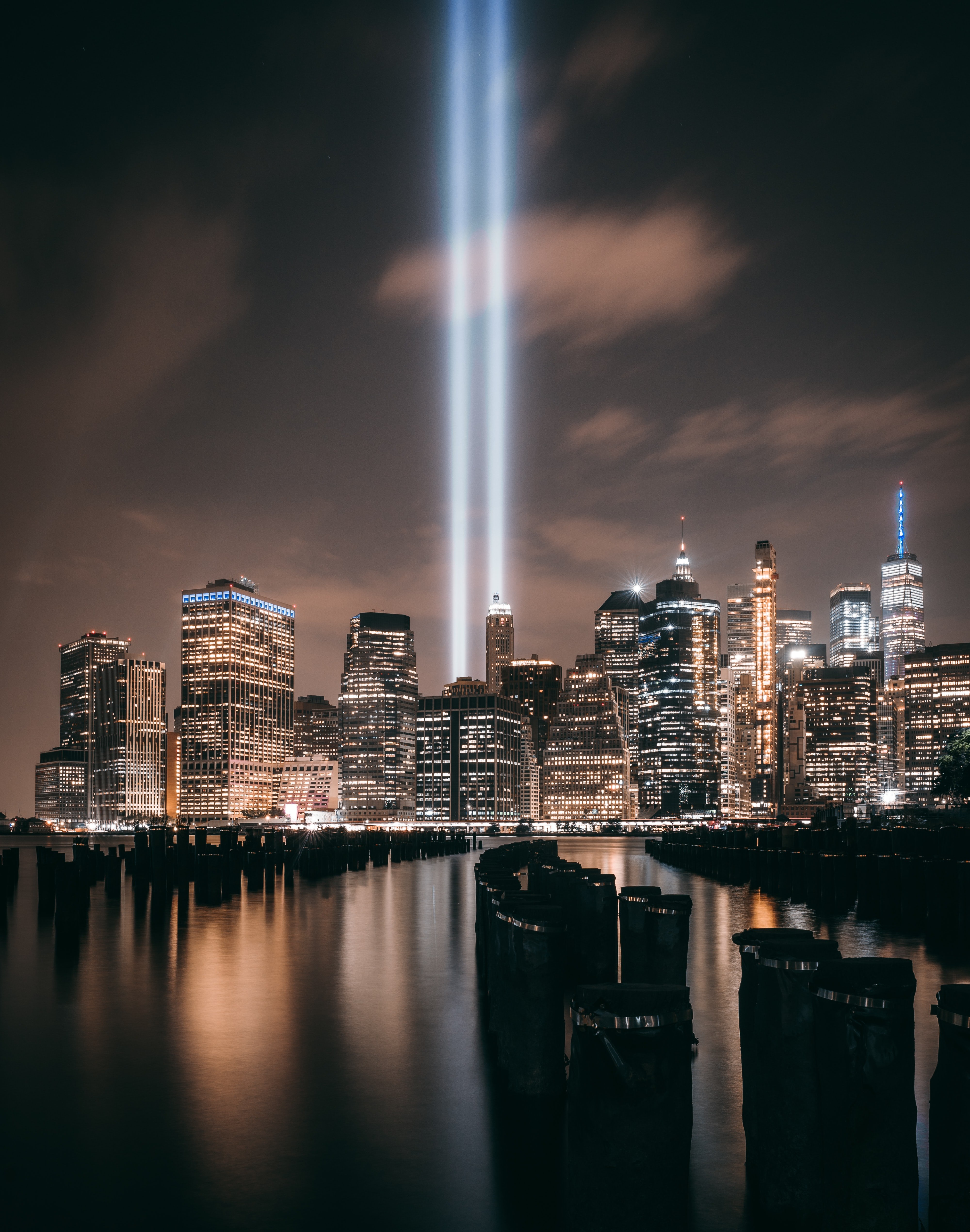 Brooklyn, Noite, Paisagem urbana, Luzes da cidade, Nova York, EUA