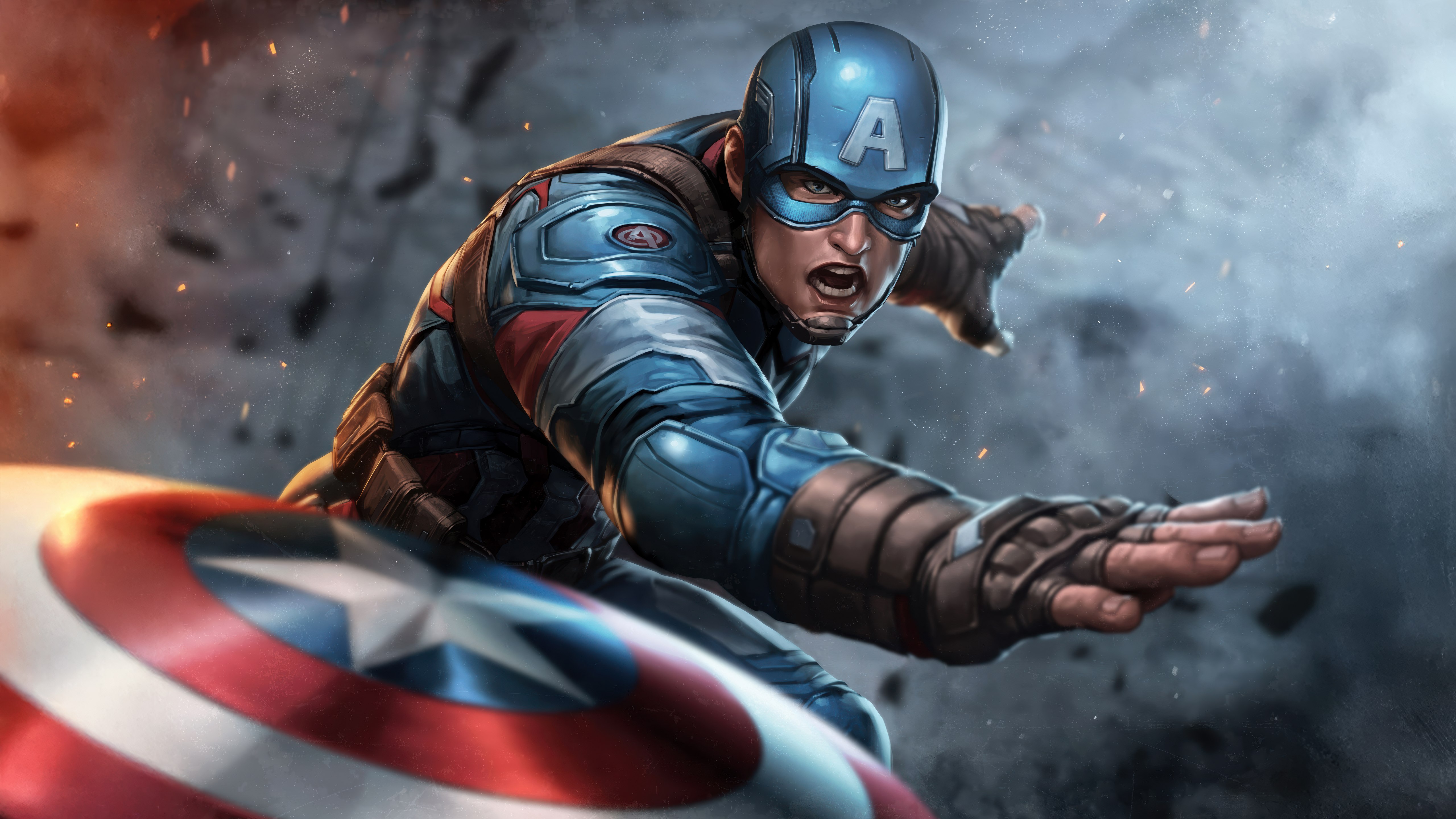 Capitão América, Arte, Super-heróis da Marvel, 5K