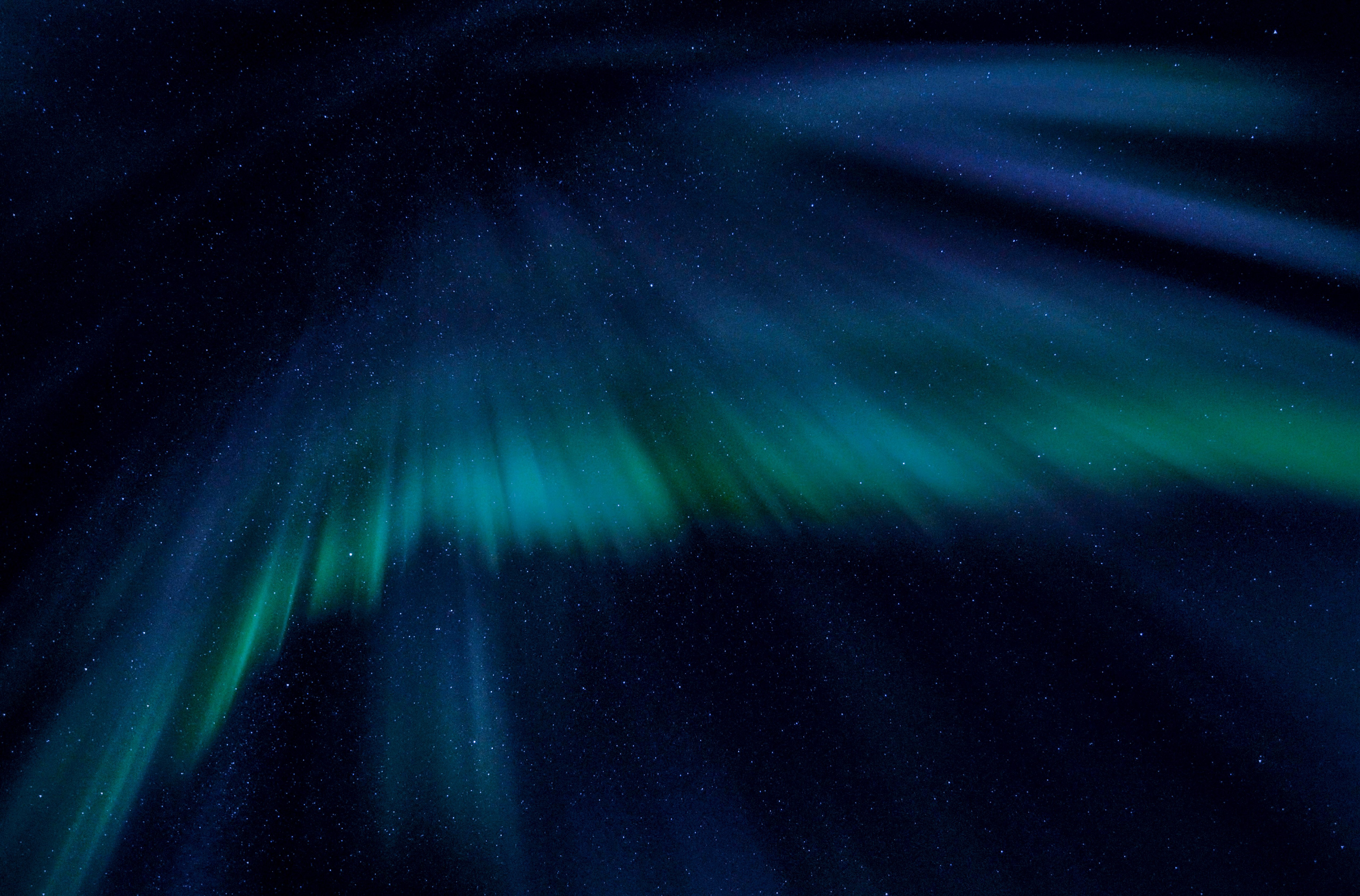 Céu noturno, Céu com aurora, Estrelas no céu, 5K