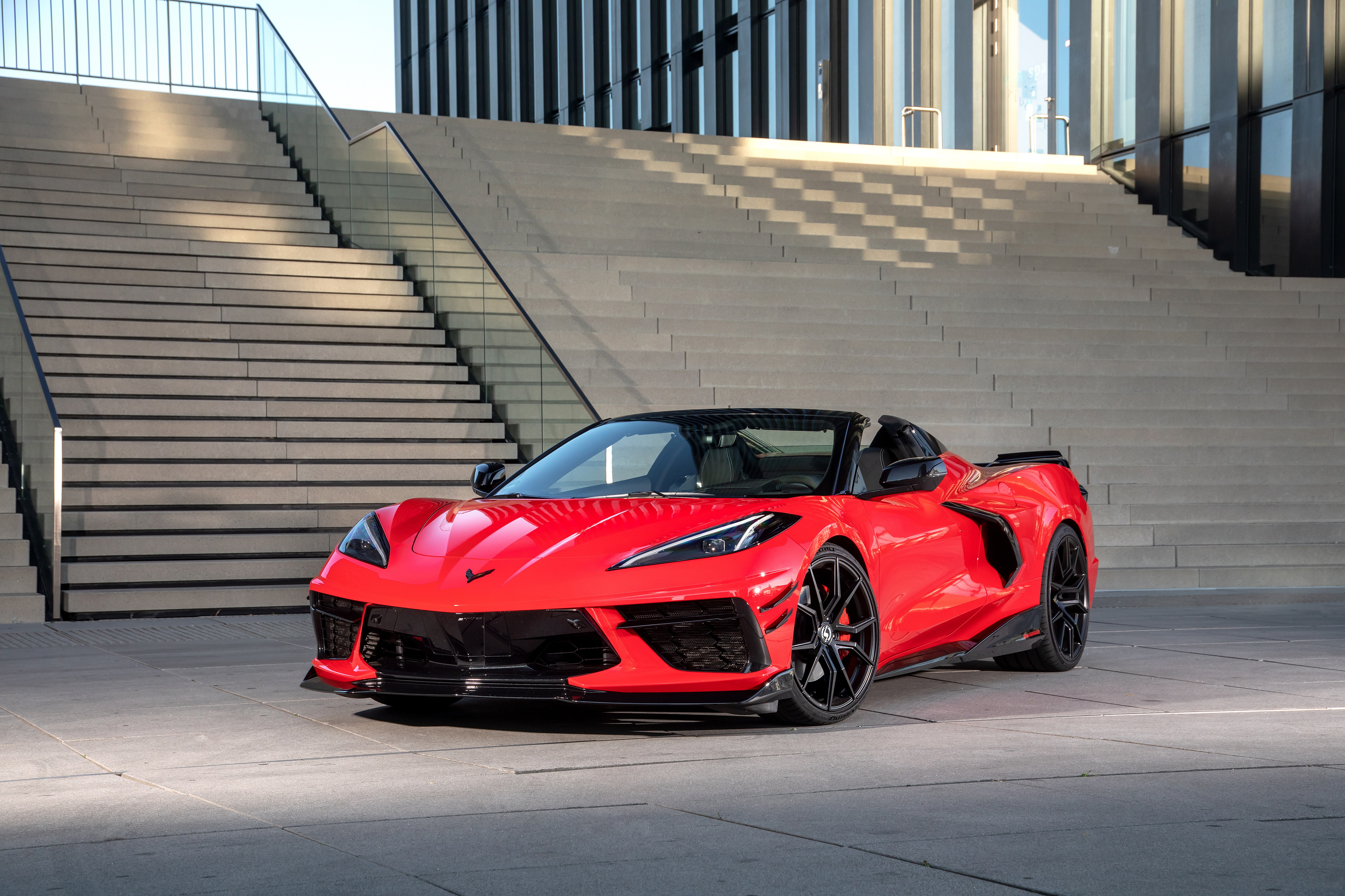 Chevrolet Corvette Stingray Conversível vermelho, 5K, 2022, Chevrolet Corvette Stingray Conversível