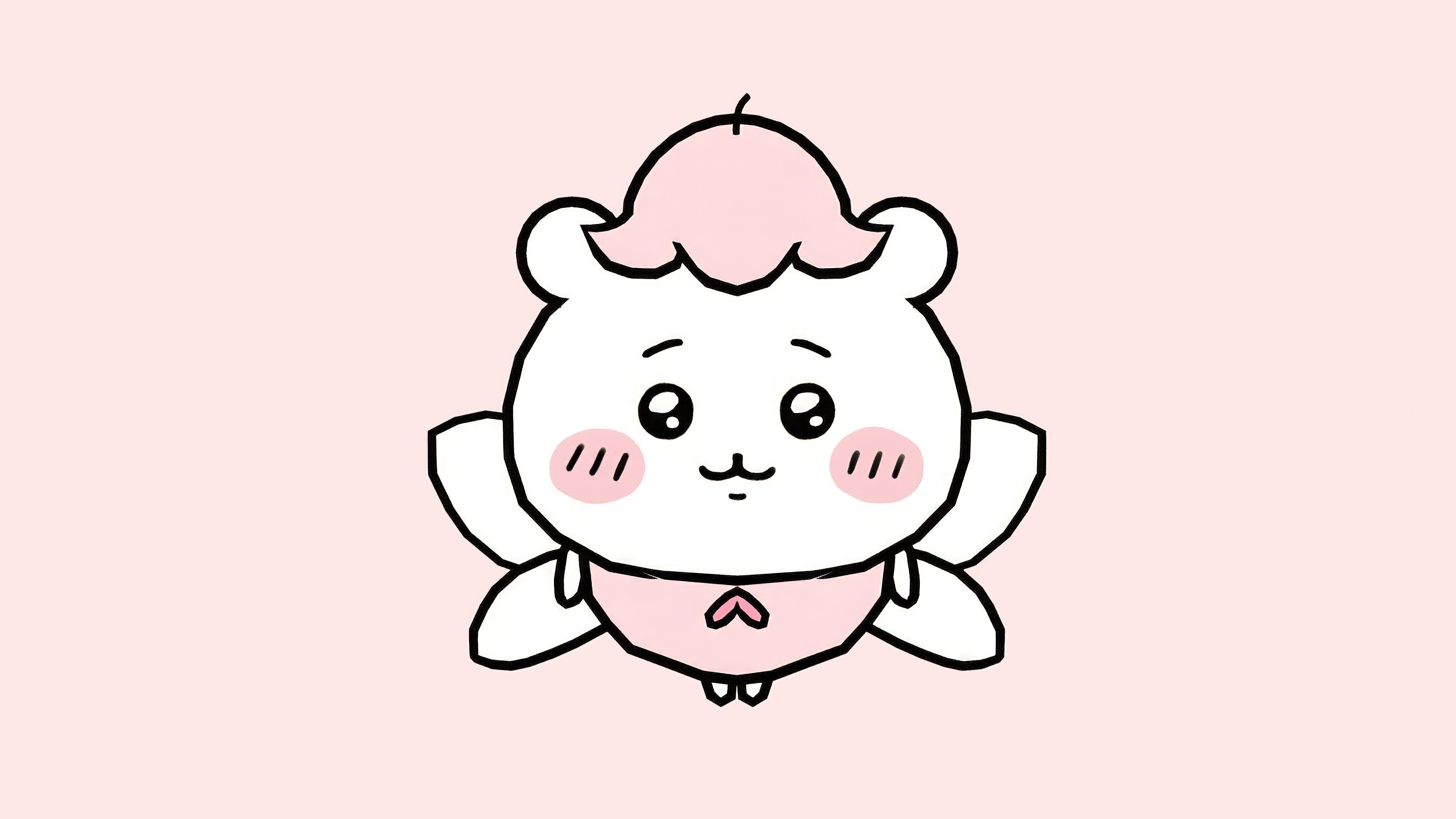 Chiikawa, Desenho fofo, Nanka Chiisakute Kawaii Yatsu, Adorável, Fundo rosa claro