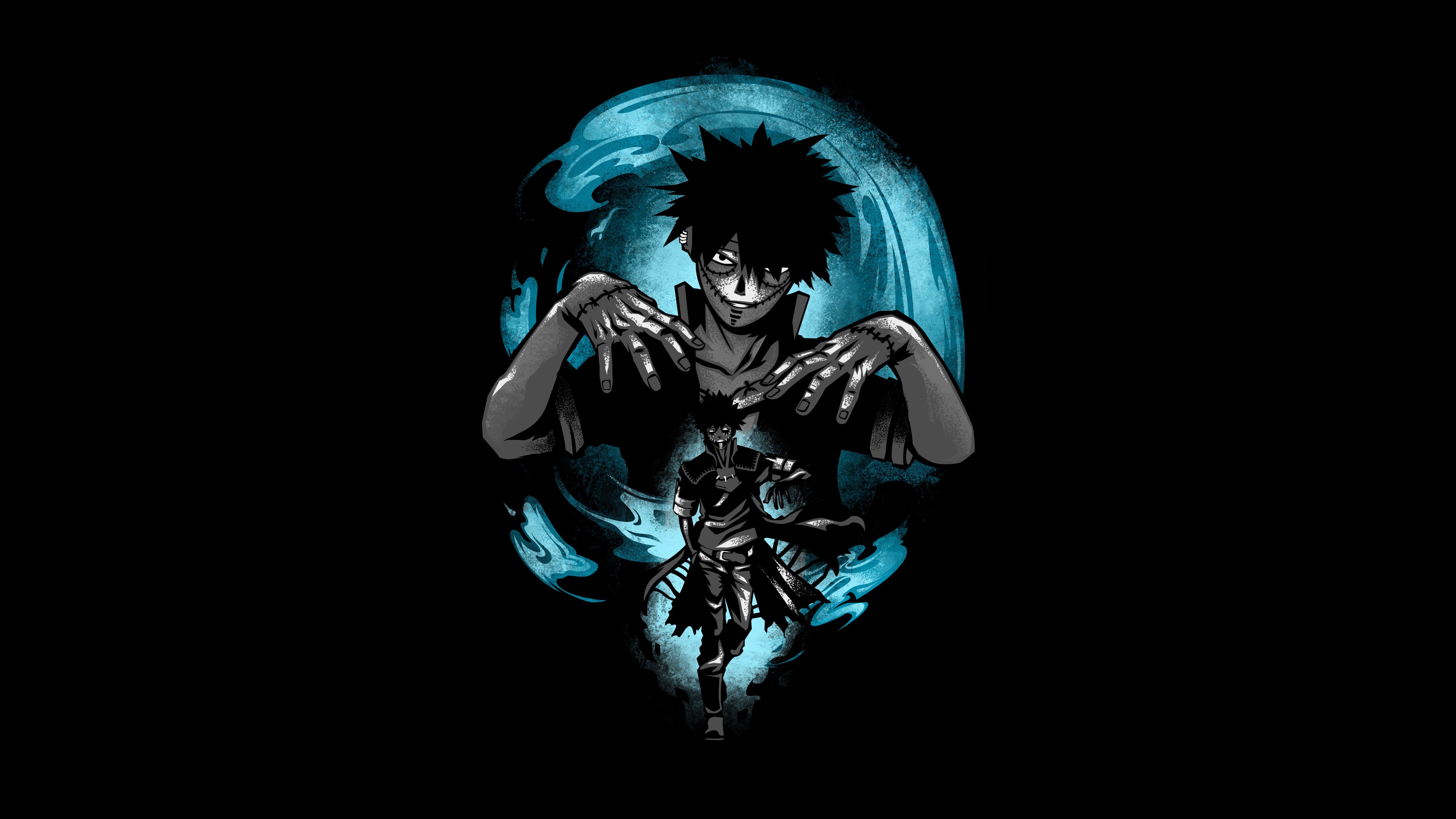 Dabi, 5K, Fundo preto, My Hero Academia