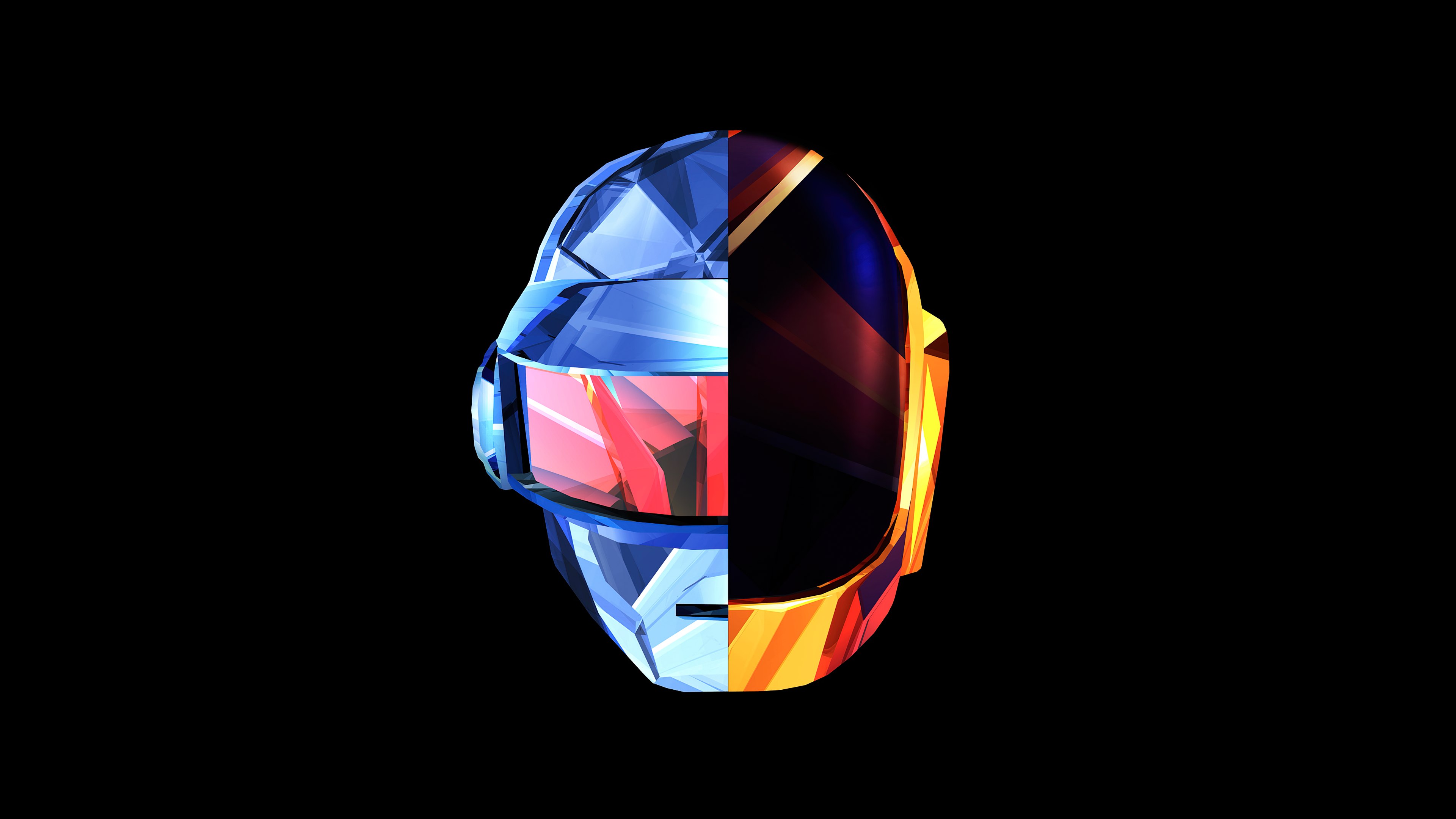 Daft Punk, Capacete, Fundo escuro, Arte minimalista, Simples