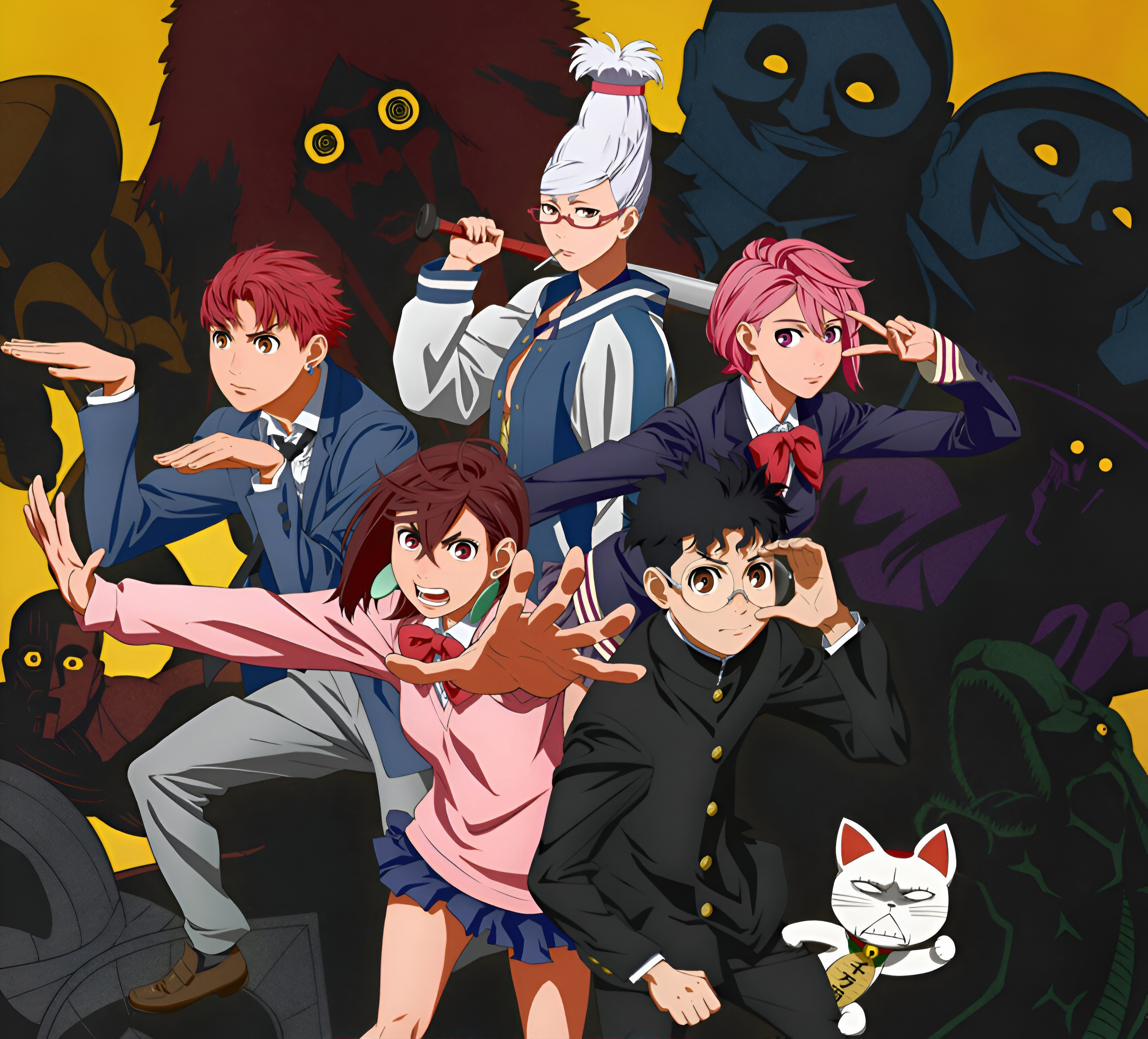 Dandadan, Pôster de personagem, Momo (Dandadan), Aira (Dandadan), Okarun (Dandadan), 5K