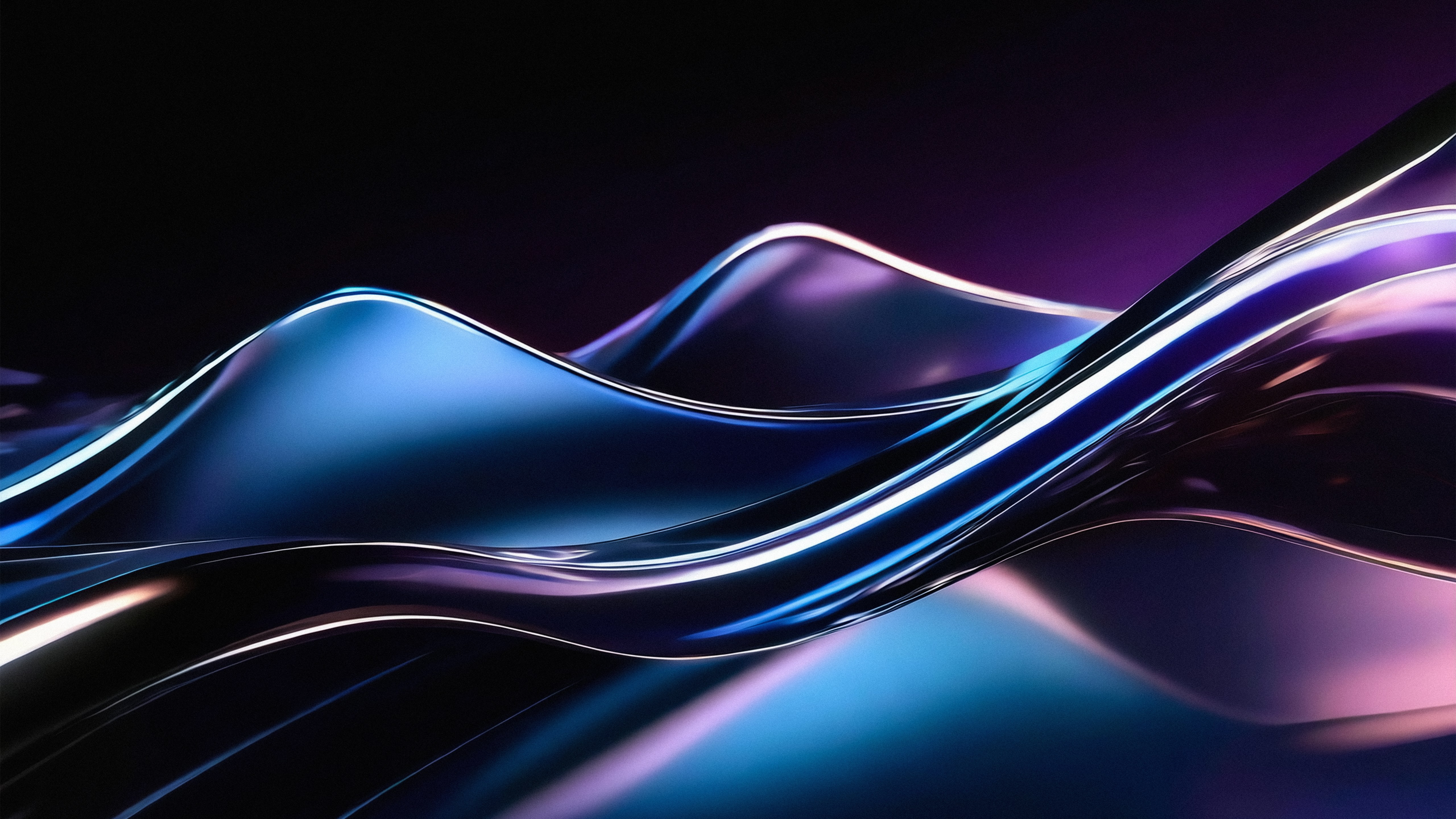 Design abstrato, Ondas, 5K, Fundo escuro