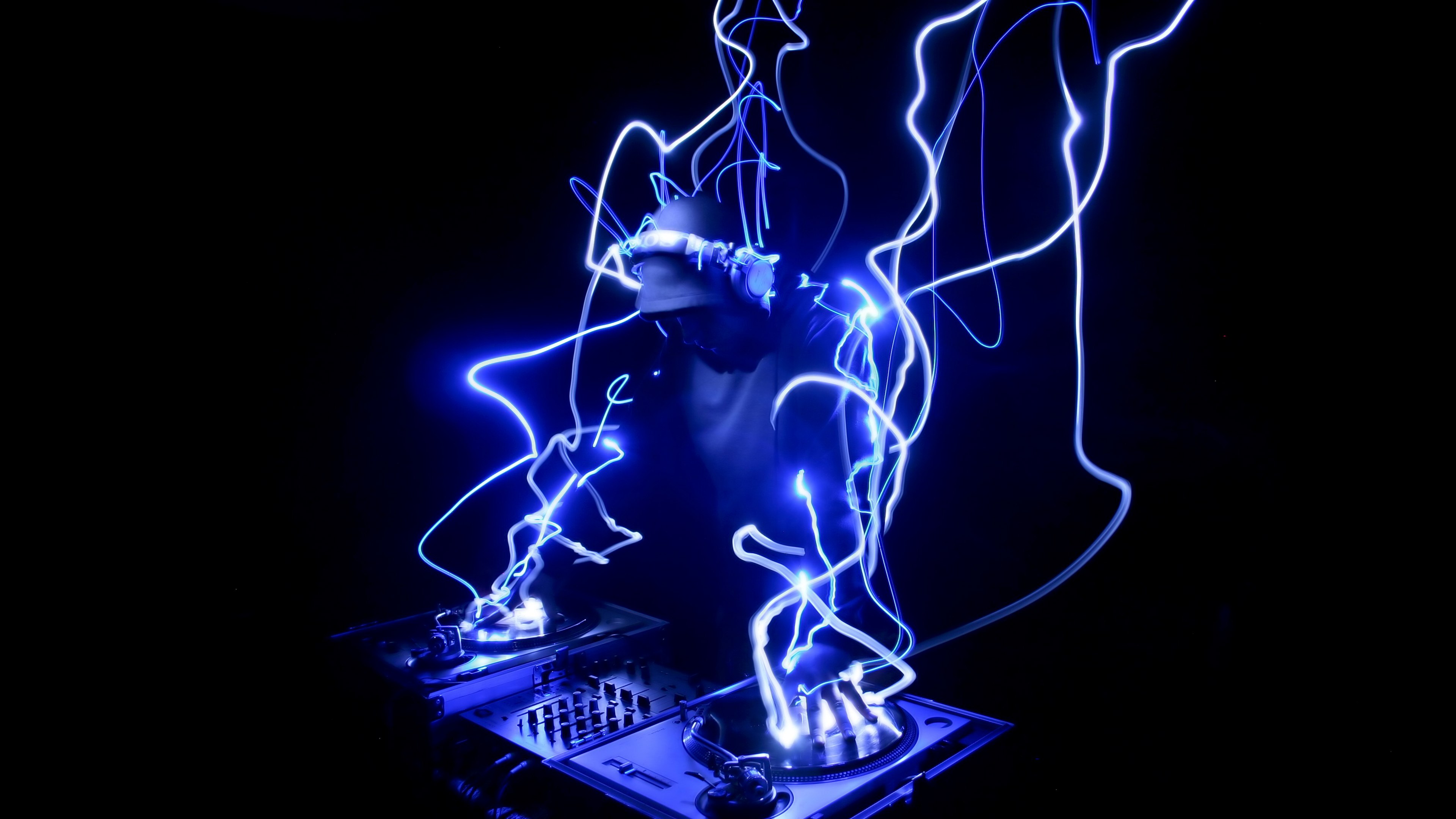 DJ, Música eletrônica, Escuro, Fundo preto, AMOLED