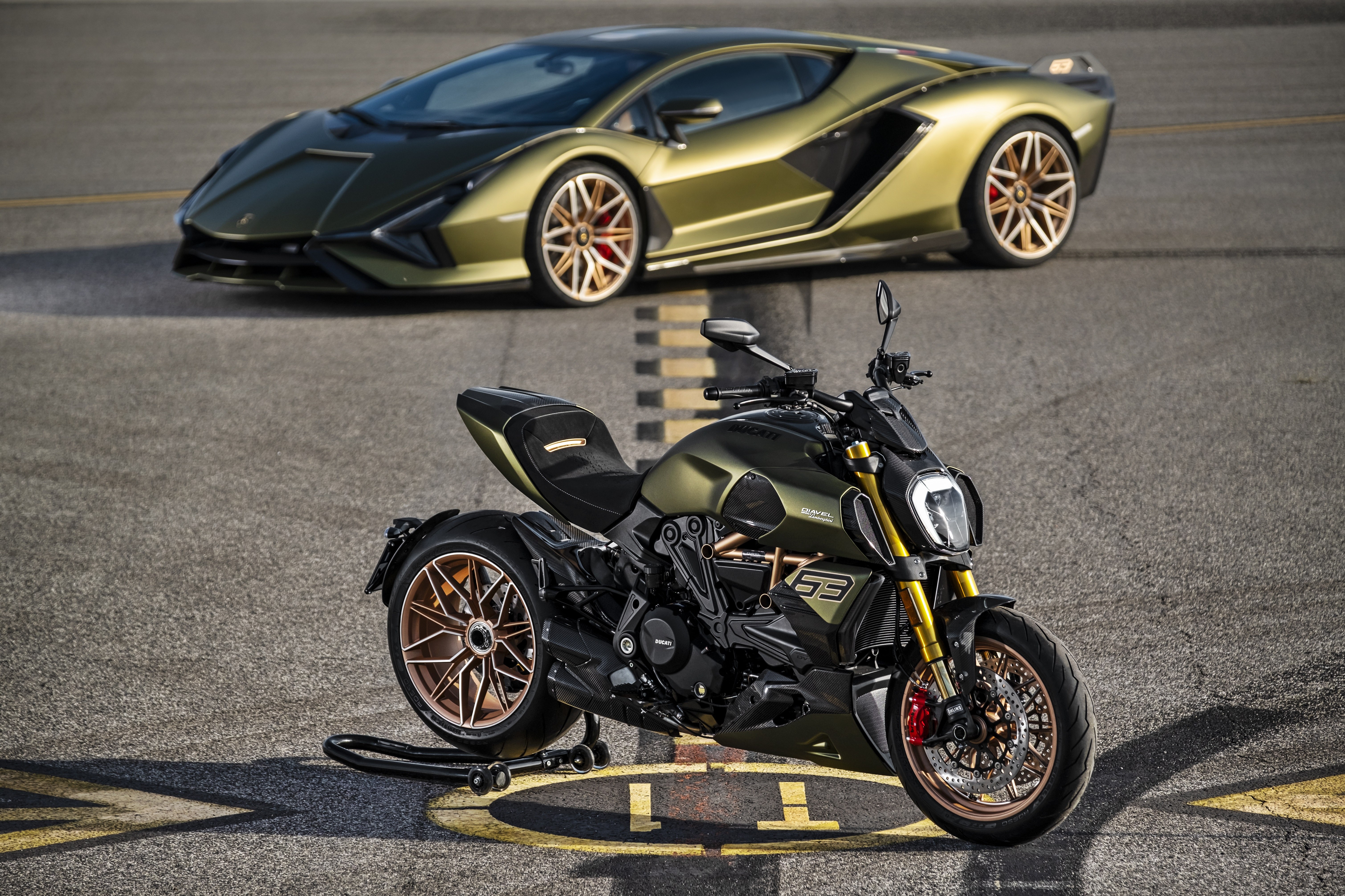 Ducati Diavel 1260 Lamborghini, Superbikes, 2021, Lamborghini Sián FKP 37, 5K