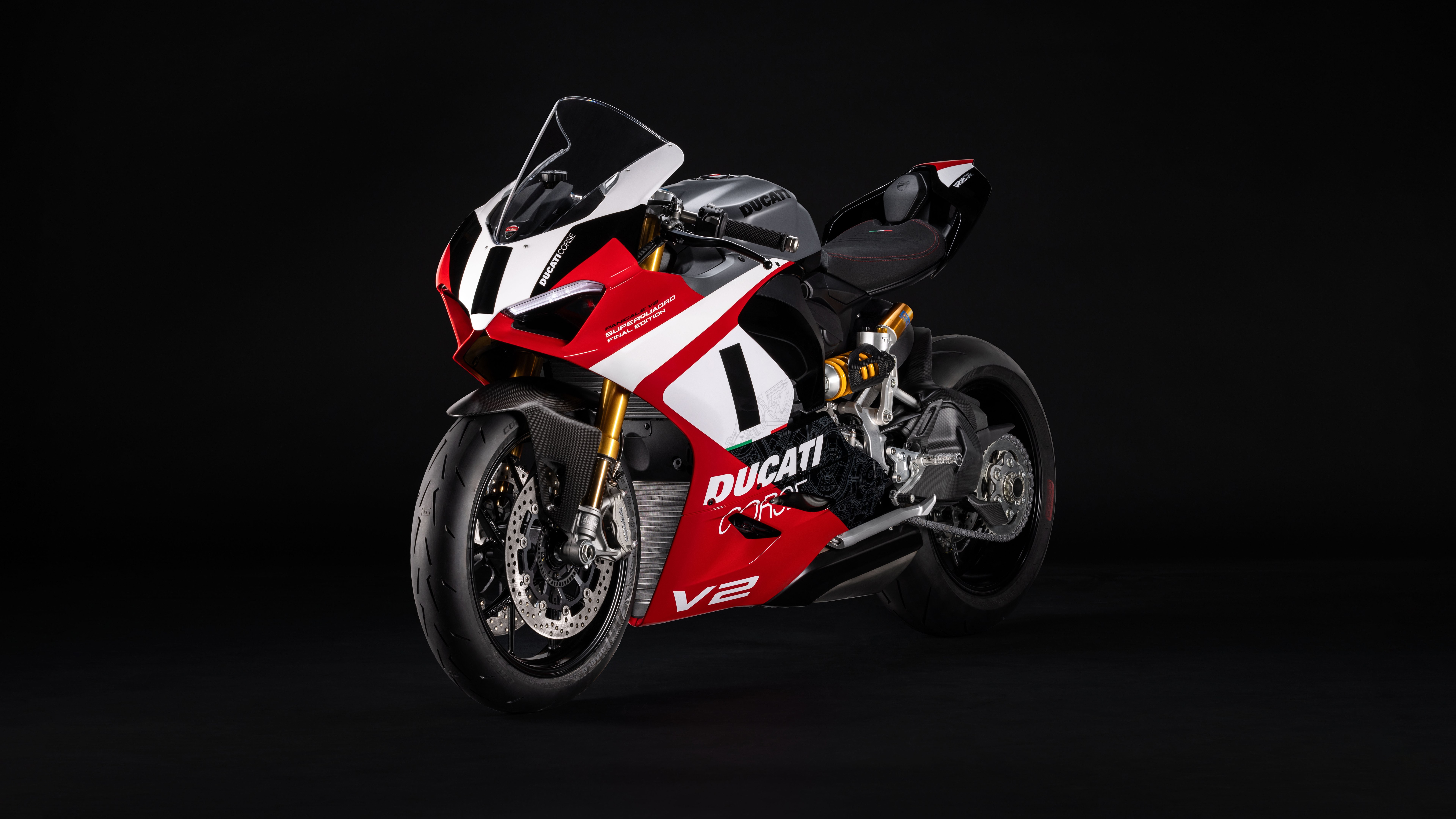 Ducati Panigale V2, Final Edition, 2025, 5K, 8K, Fundo escuro