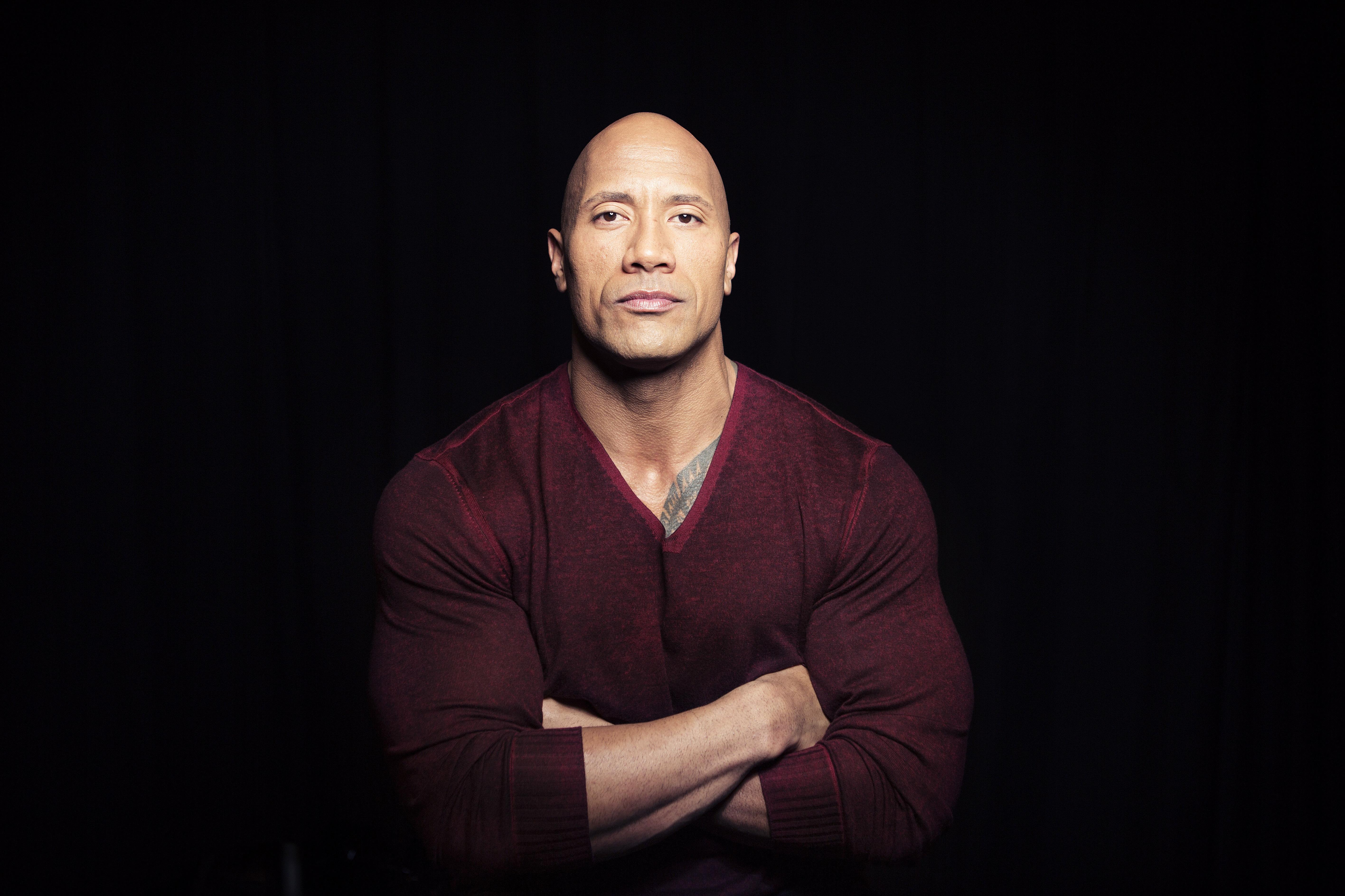Dwayne Johnson, Fundo preto, Ator americano, 5K, WWE Superstars