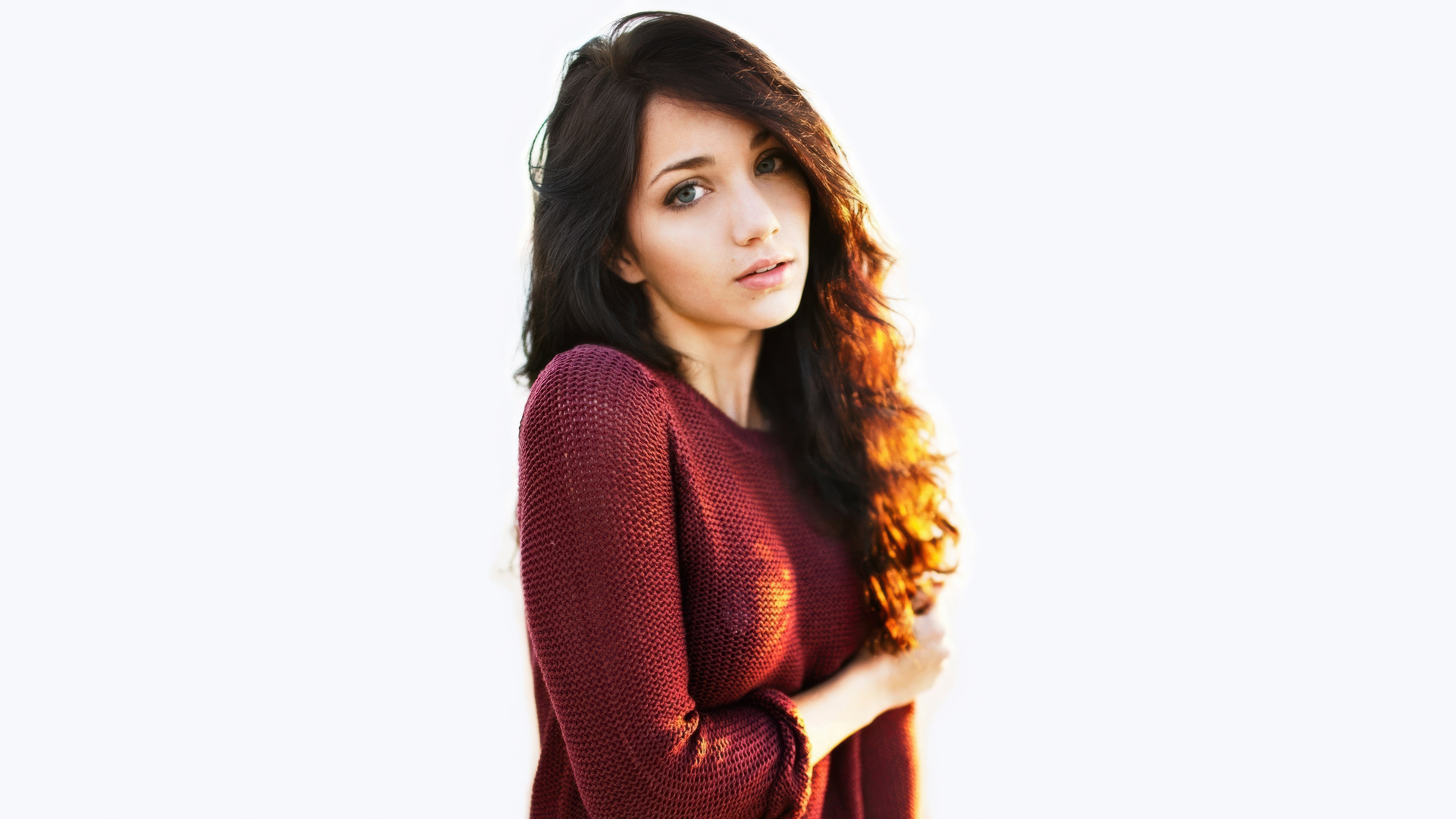 Emily Rudd, Fundo branco, 5K, Adolescente