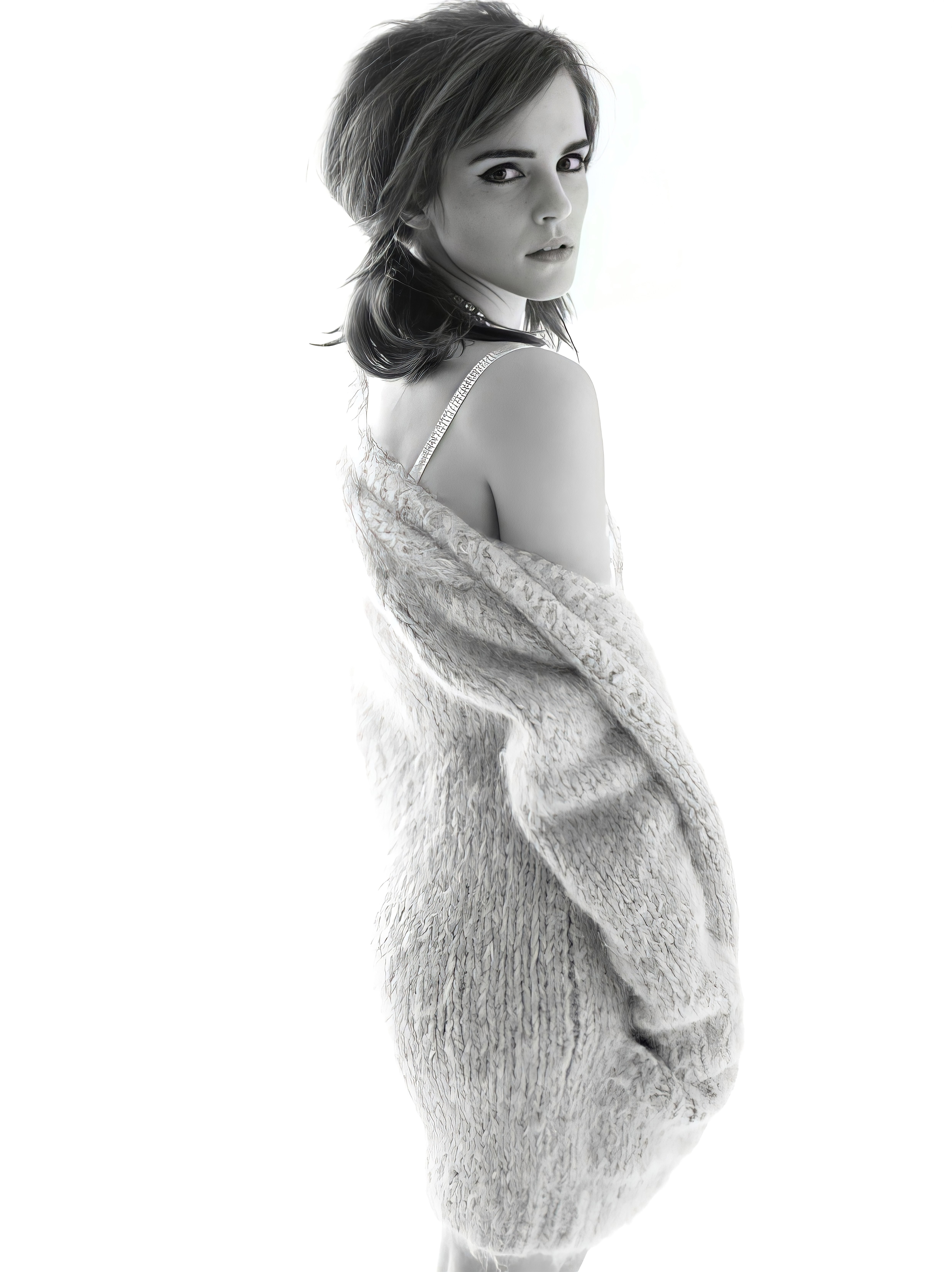 Emma Watson, Monocromático, Sessão de fotos, 5K, Preto e branco