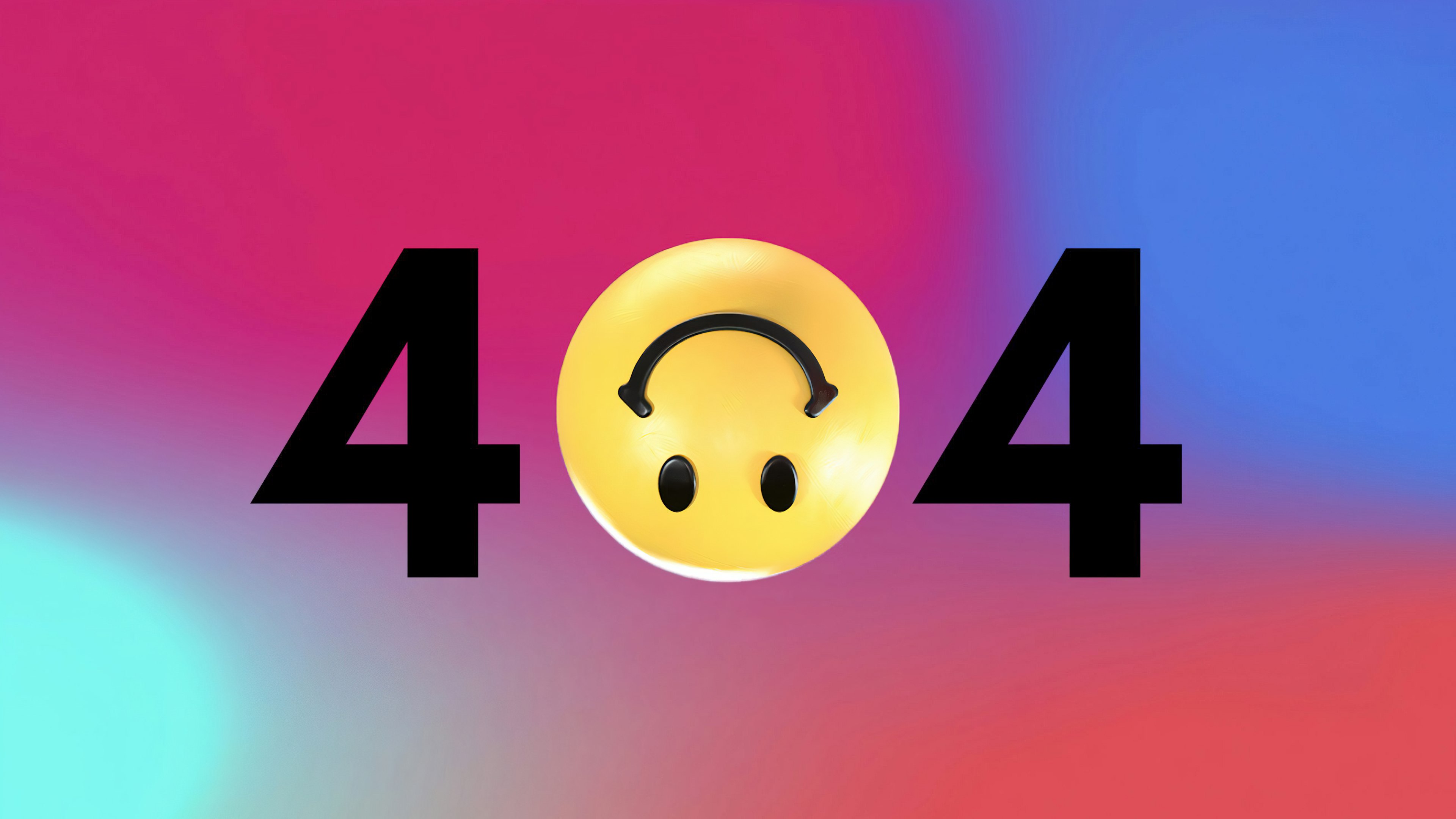 Erro 404, Carinha sorridente, Fundo gradiente, 404 não encontrado