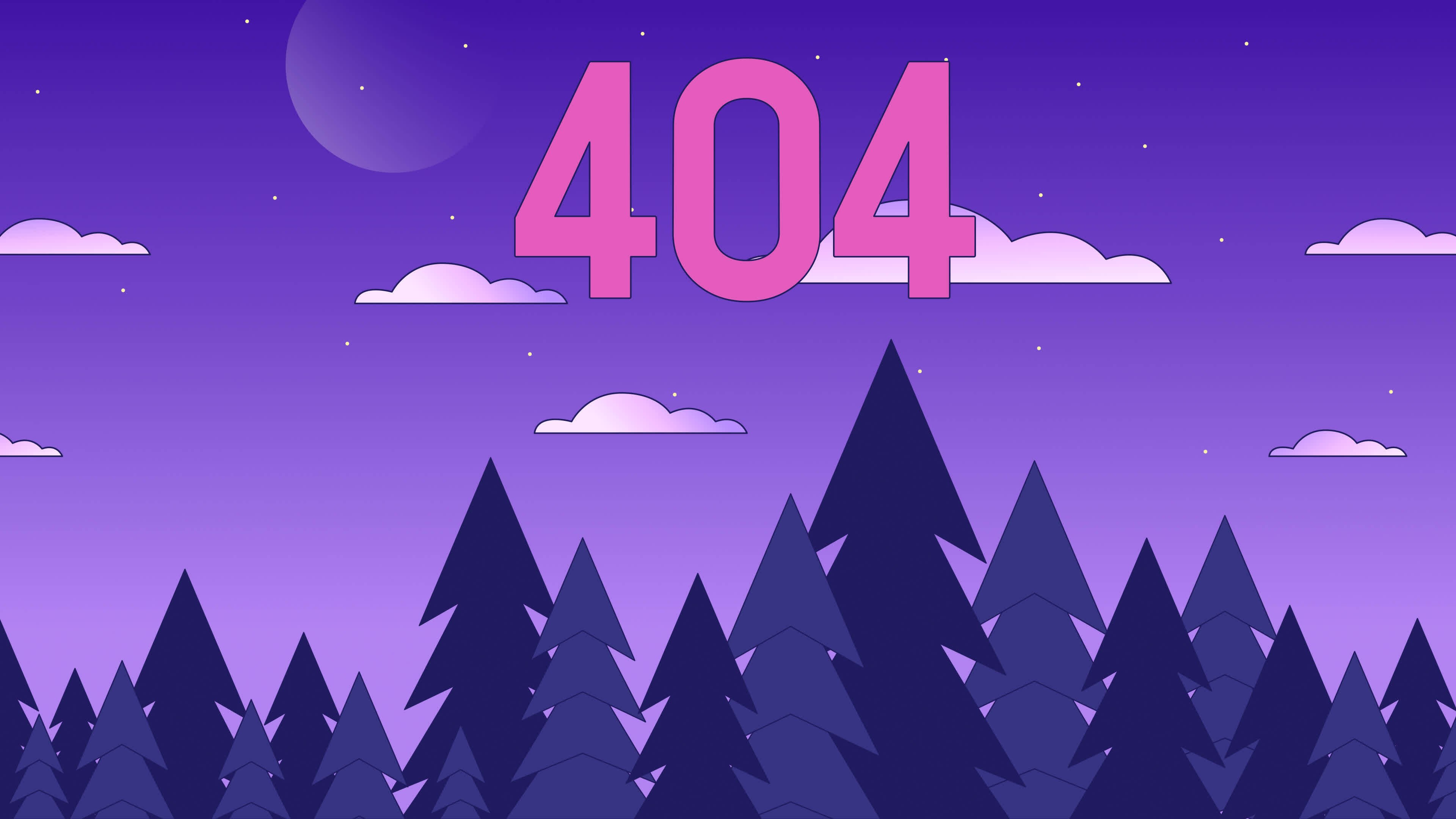 Erro 404, Estética roxa, Céu roxo, Paisagem, 404 não encontrado, Céu noturno, Programador
