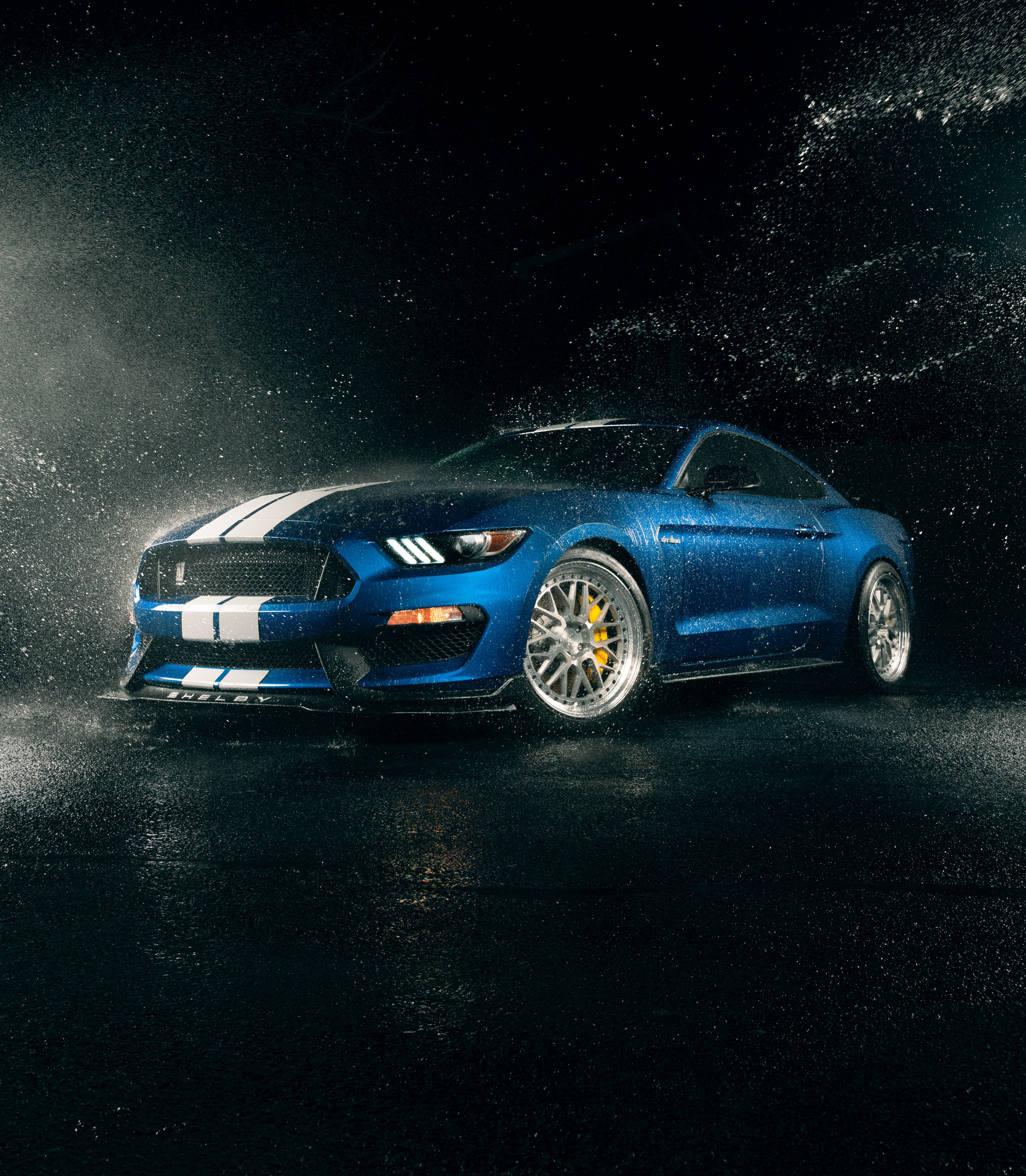 Ford Mustang Shelby GT350, Carros esportivos muscle, Fundo escuro