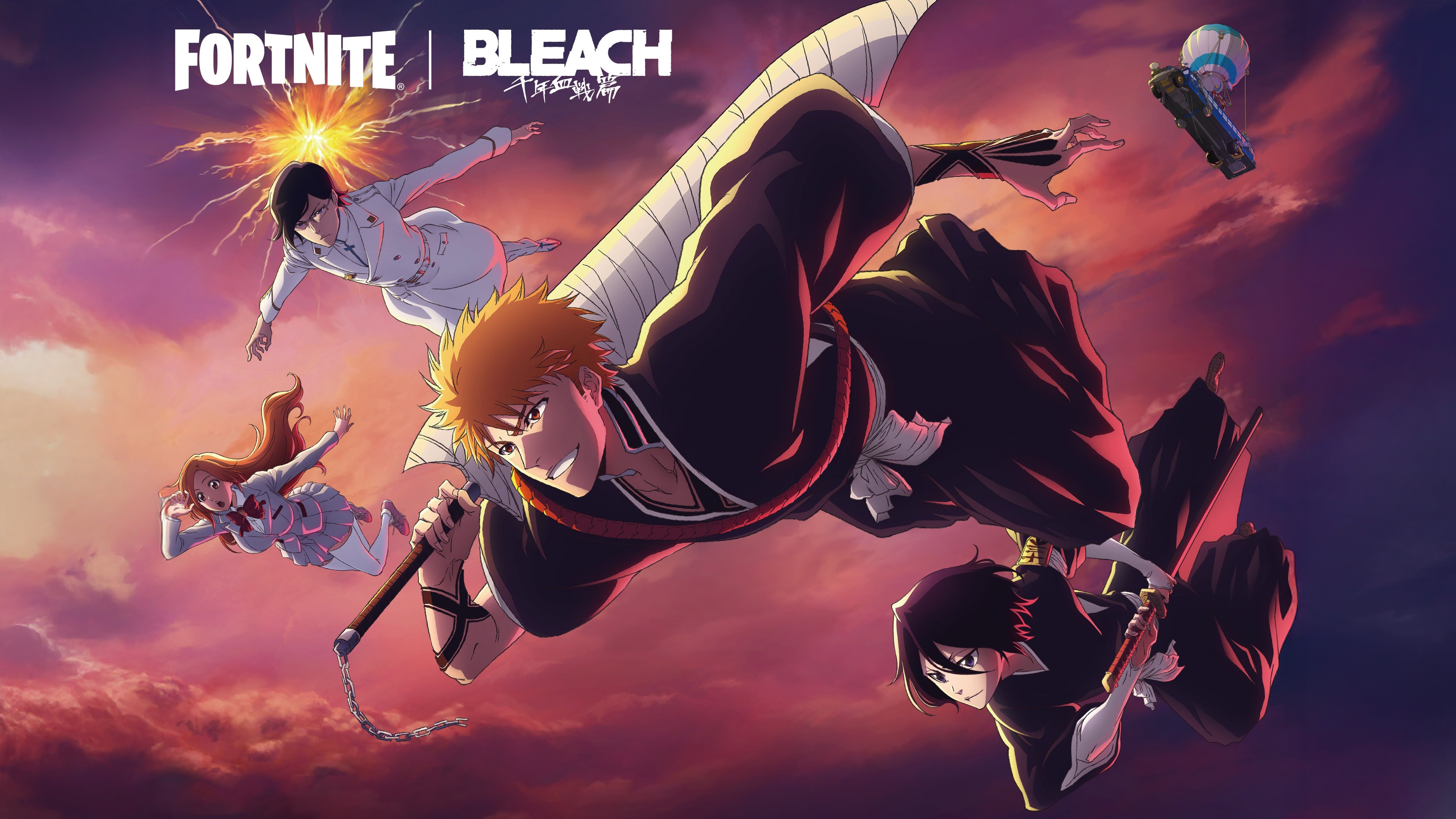 Fortnite, Bleach, 5K, Ichigo Kurosaki, Rukia Kuchiki, Uryu Ishida, Orihime Inoue, Jogos de 2026
