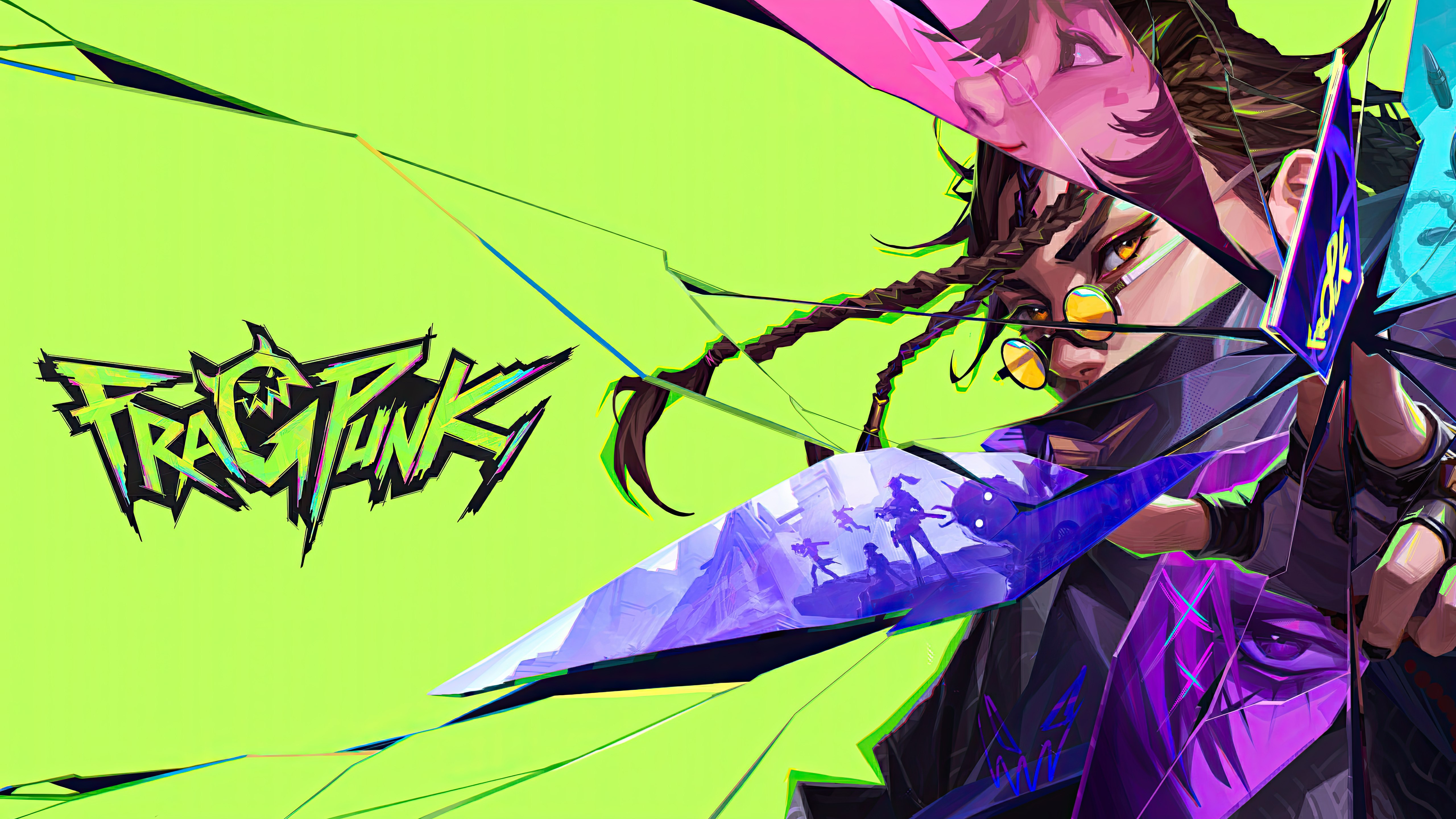 FragPunk, Arte do jogo, Jogos de 2025, 5K, Fundo verde neon