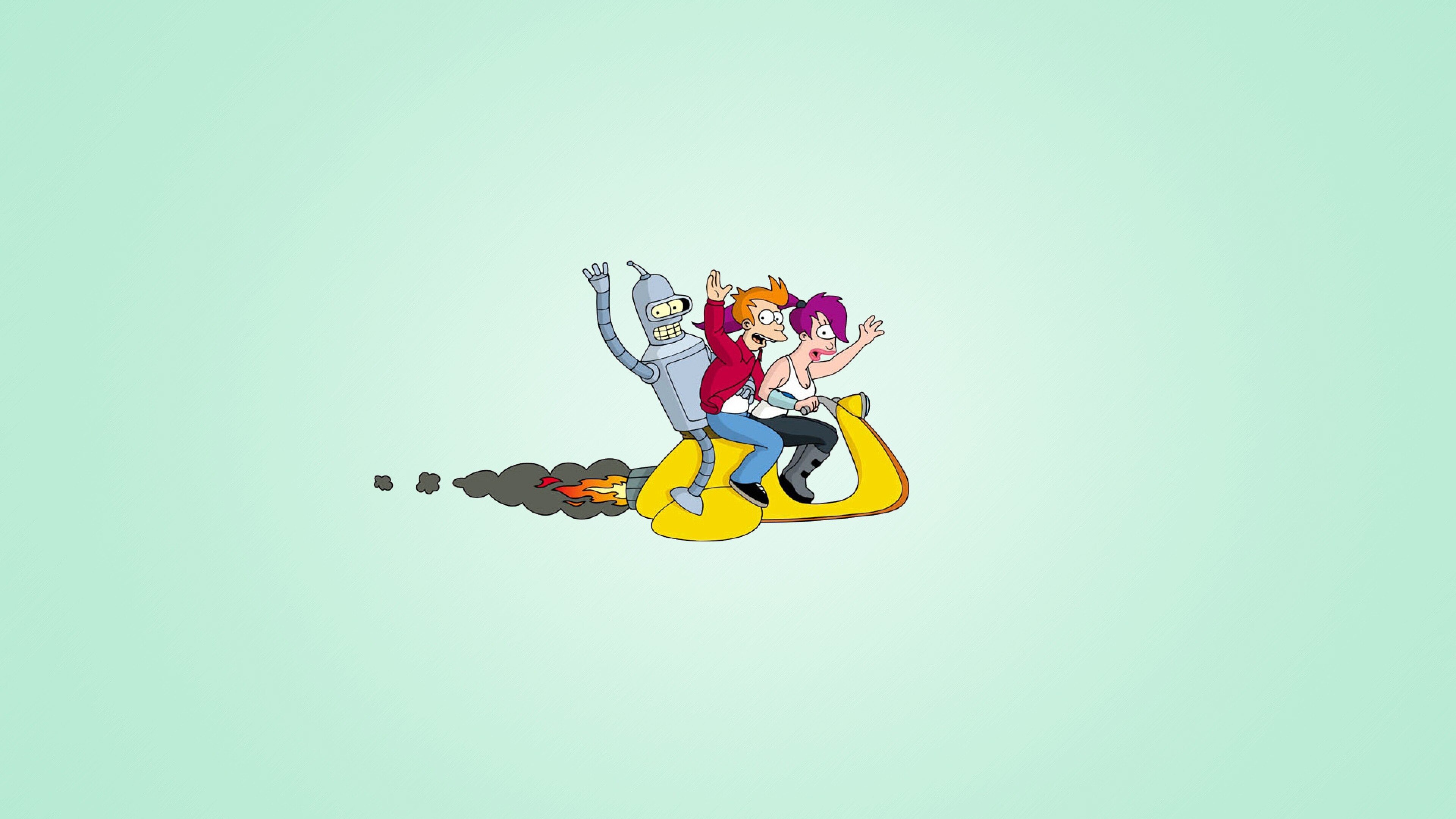 Futurama, Desenho animado, Séries de TV, Série animada, Minimalista, Phillip J Fry, Bender (Futurama), Leela (Futurama)