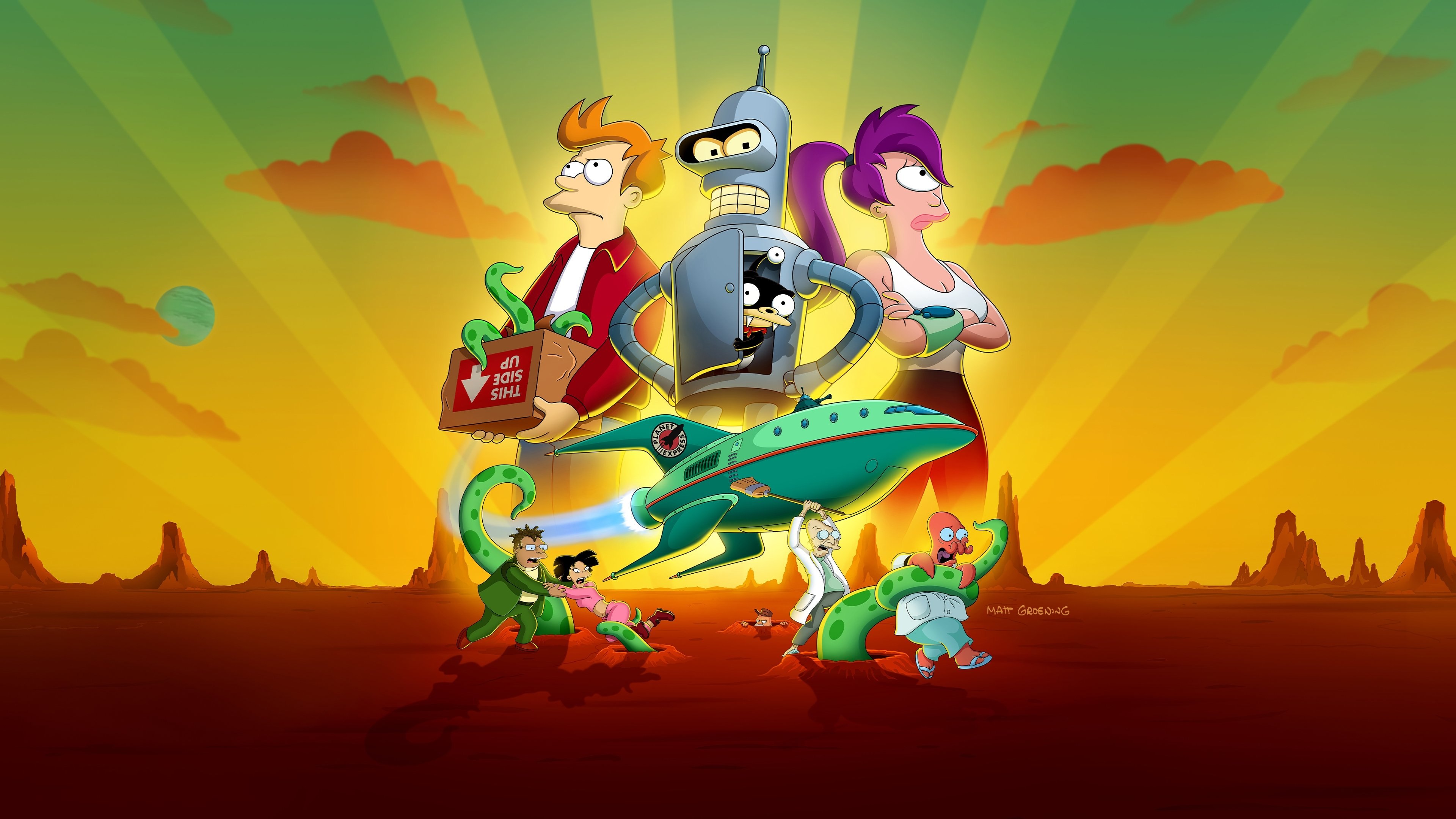 Futurama, Série animada, Phillip J Fry, Bender (Futurama), Leela (Futurama)