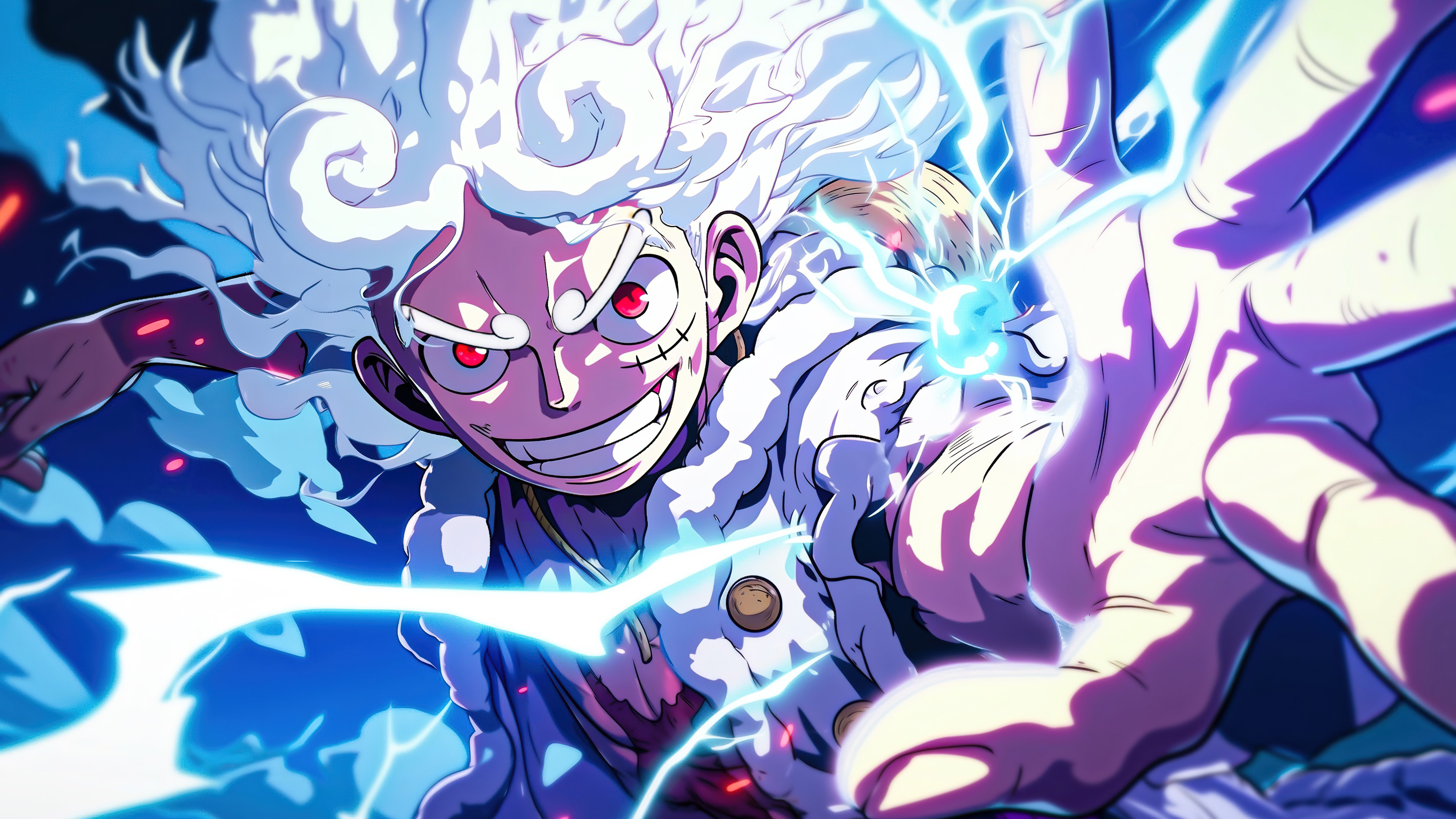 Gear 5, Luffy, Arte, 5K, Deus do Sol Nika