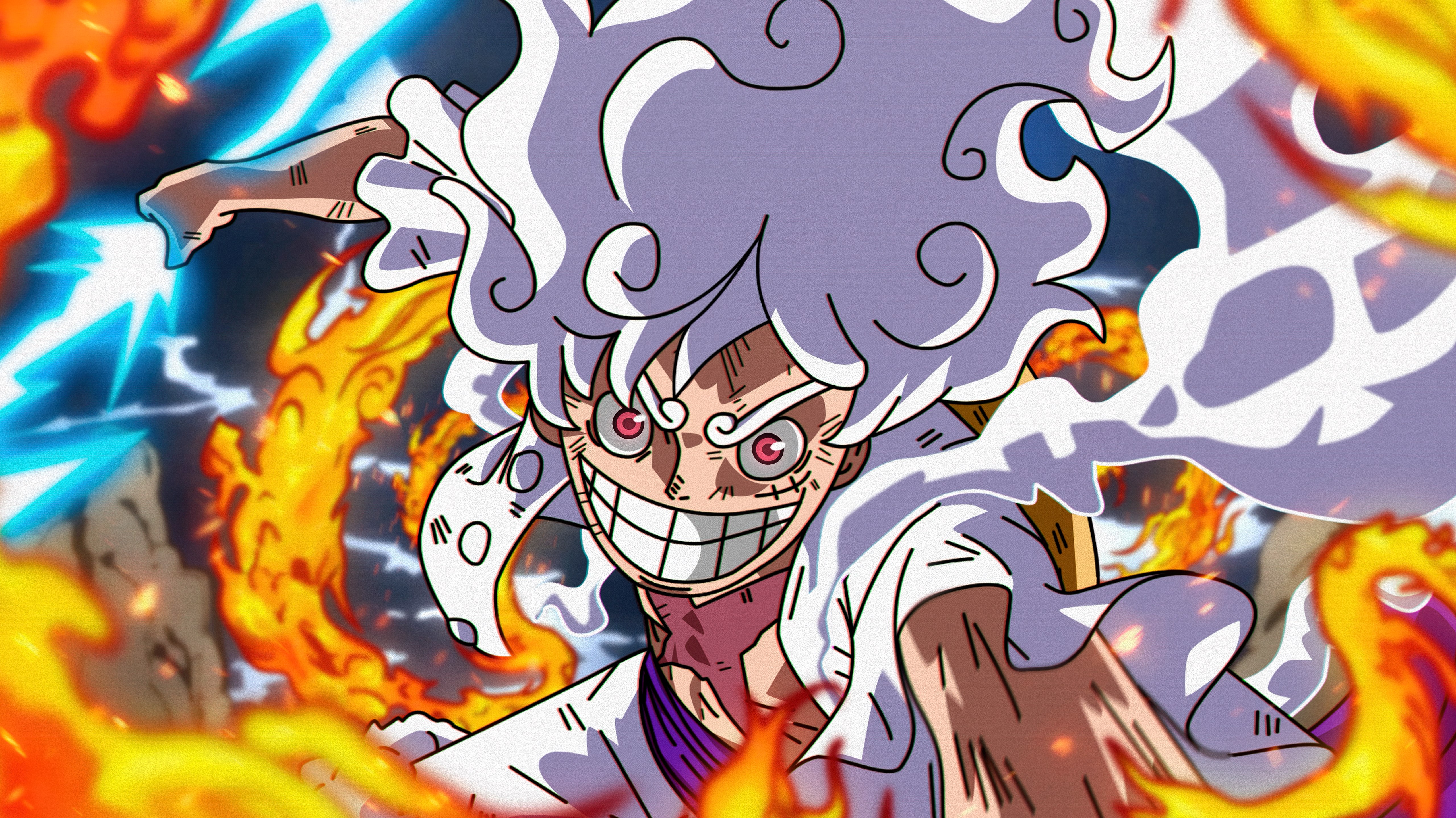 Gear 5, Luffy, One Piece, 5K, Deus Sol Nika