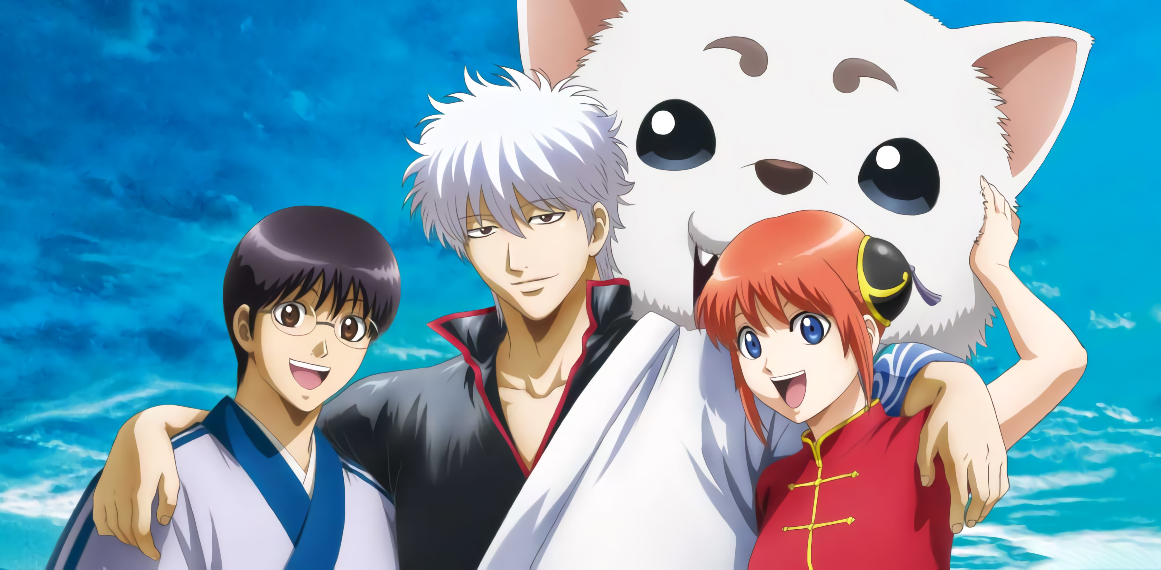 Gintama, Ultrawide, Gintoki Sakata, Shinpachi Shimura, Kagura