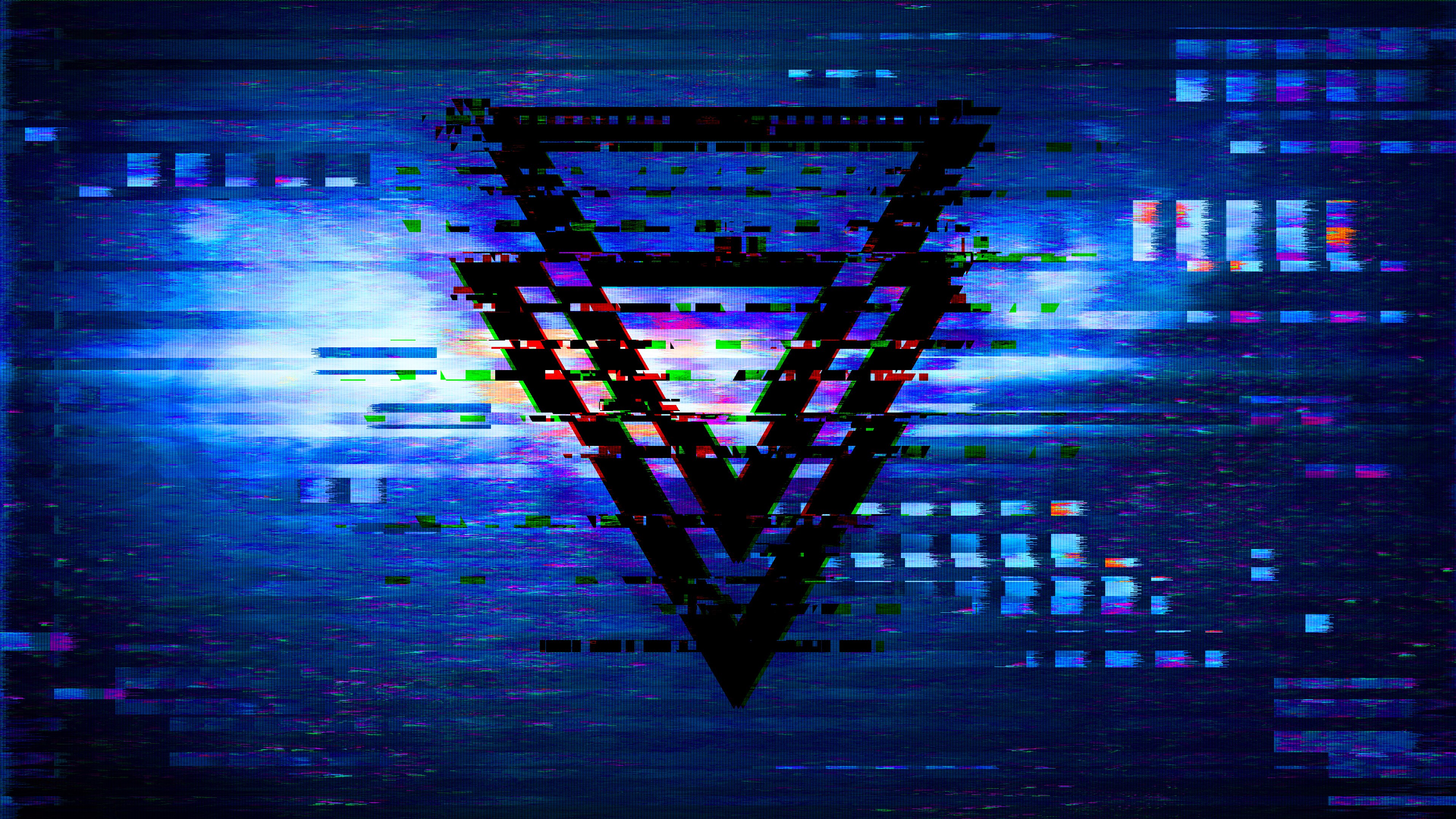 Glitch art, Triângulos, Efeito, Distorção, Arte digital