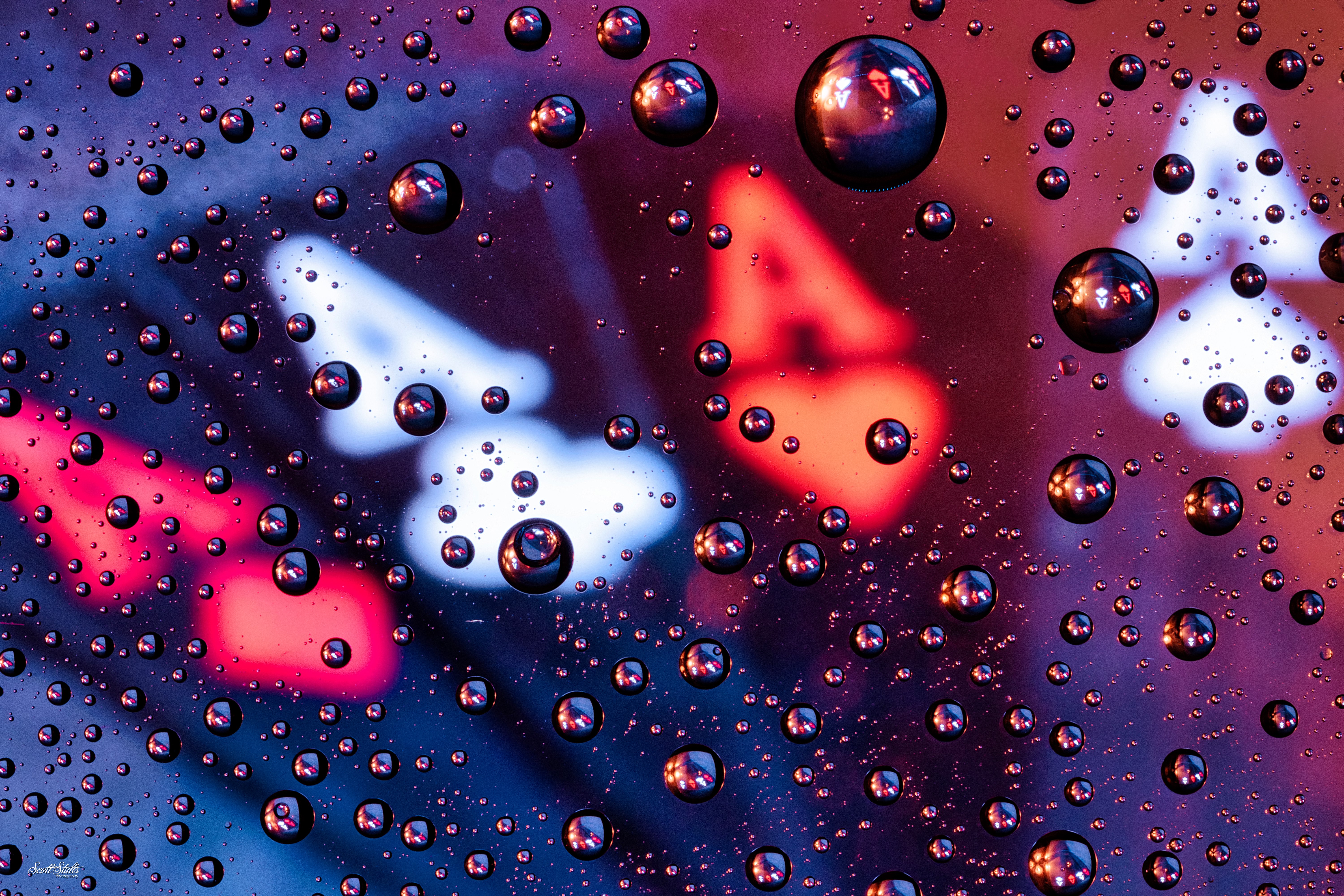 Gotas de água, Vidro, Macro, 5K