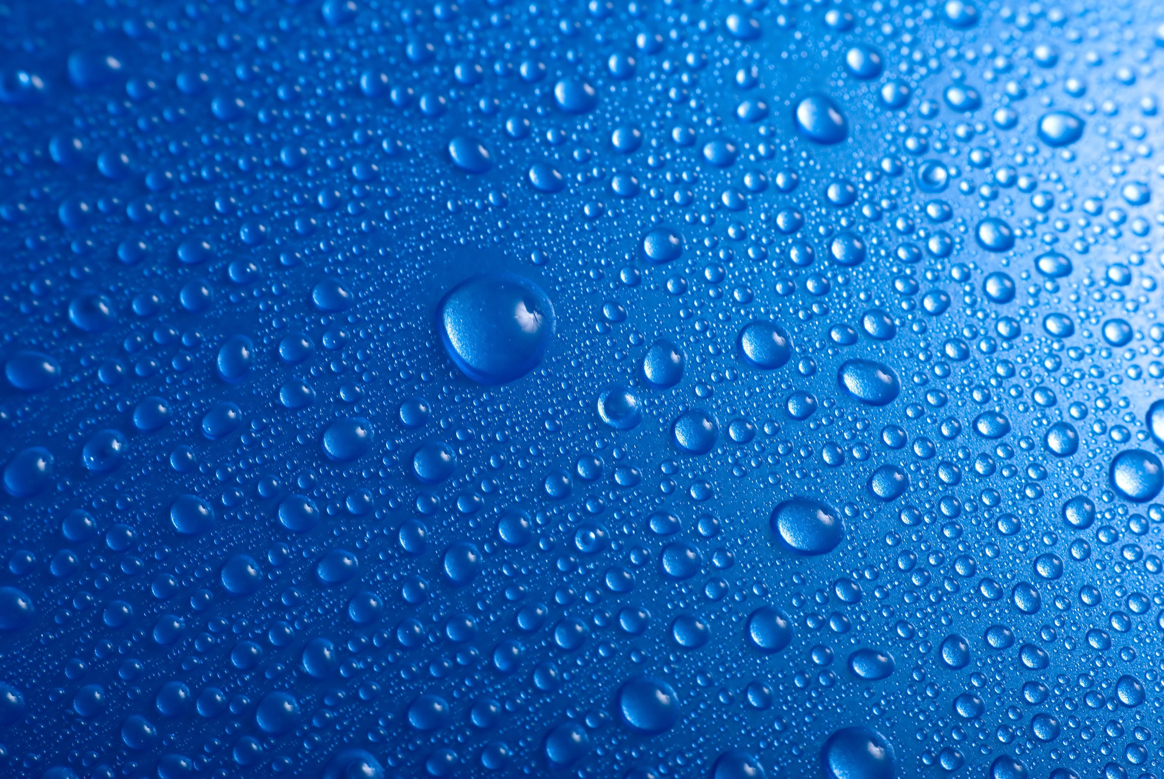 Gotas, Fundo azul, Gotas de água