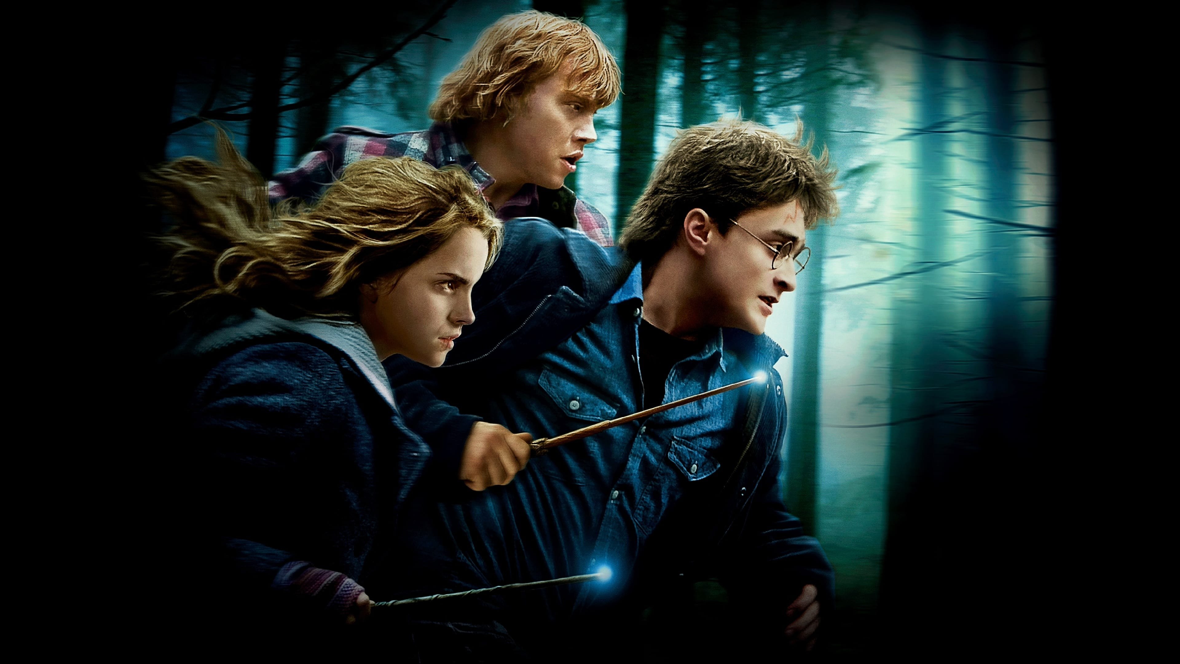 Harry Potter e as Relíquias da Morte Parte 1, Daniel Radcliffe como Harry Potter, Emma Watson como Hermione Granger, Ron Weasley