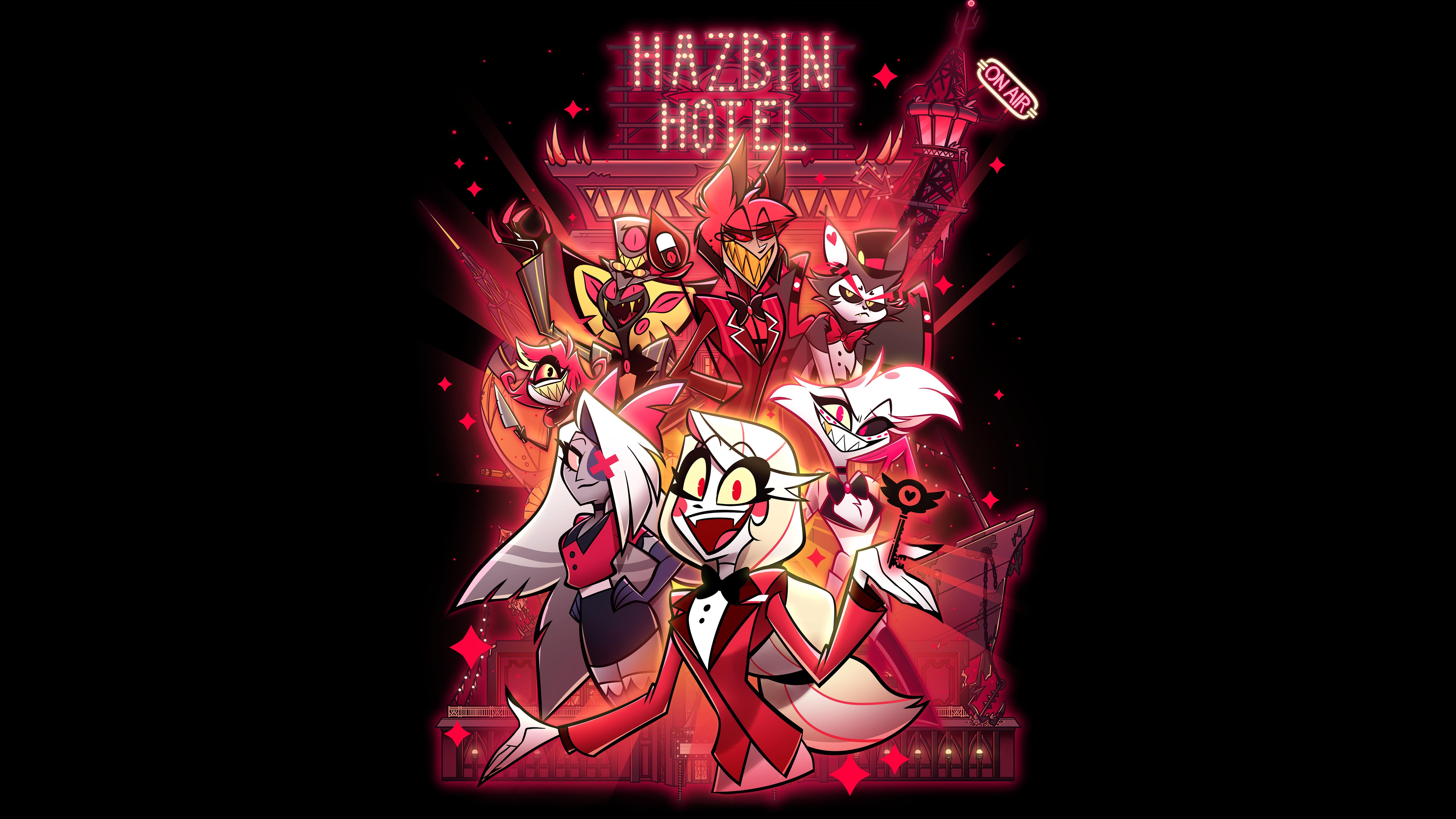 Hazbin Hotel, 8K, Temporada 2, Fundo preto, 5K