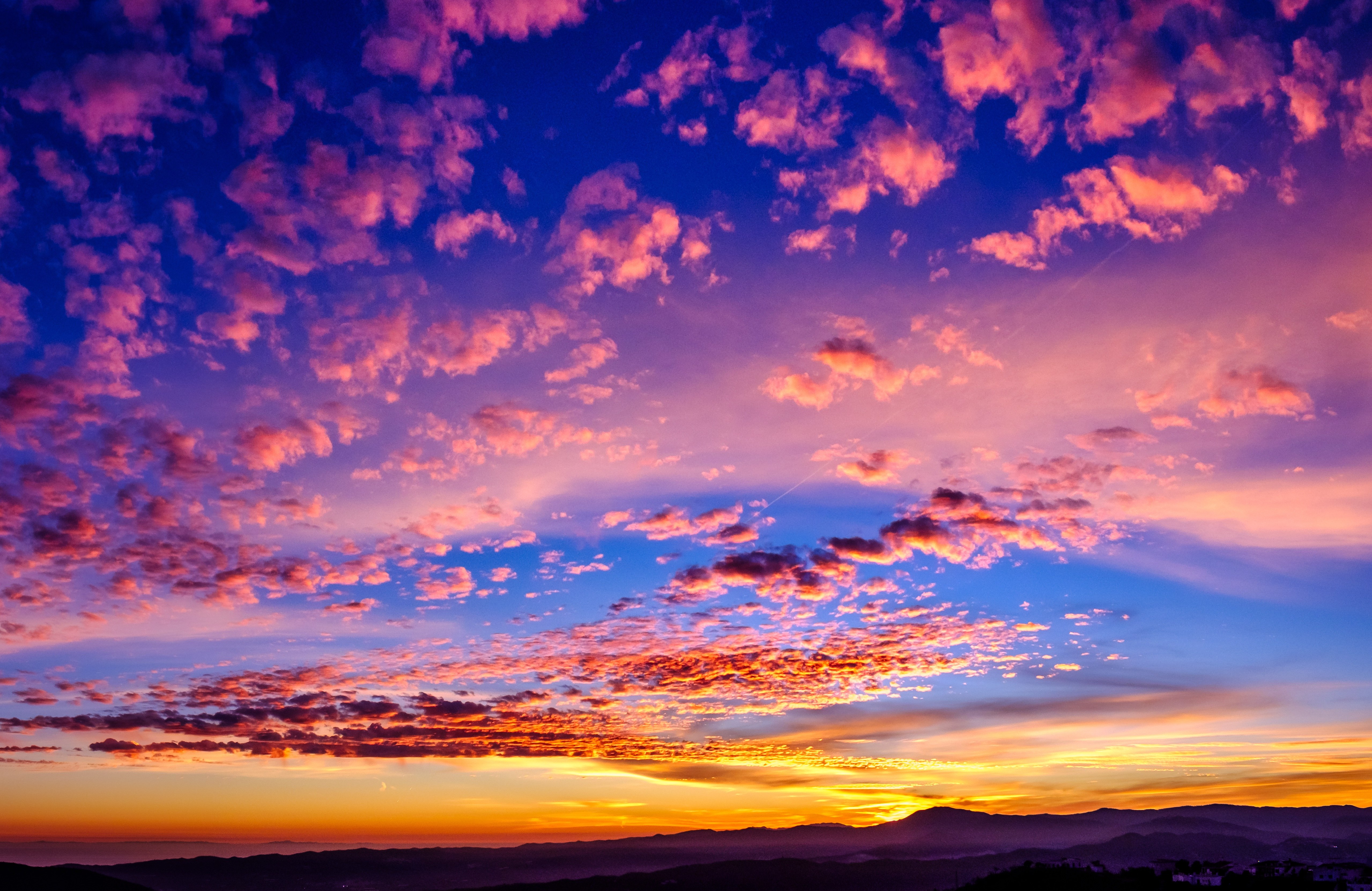 Hora dourada, 5K, Pôr do sol, Nuvens, Paisagem