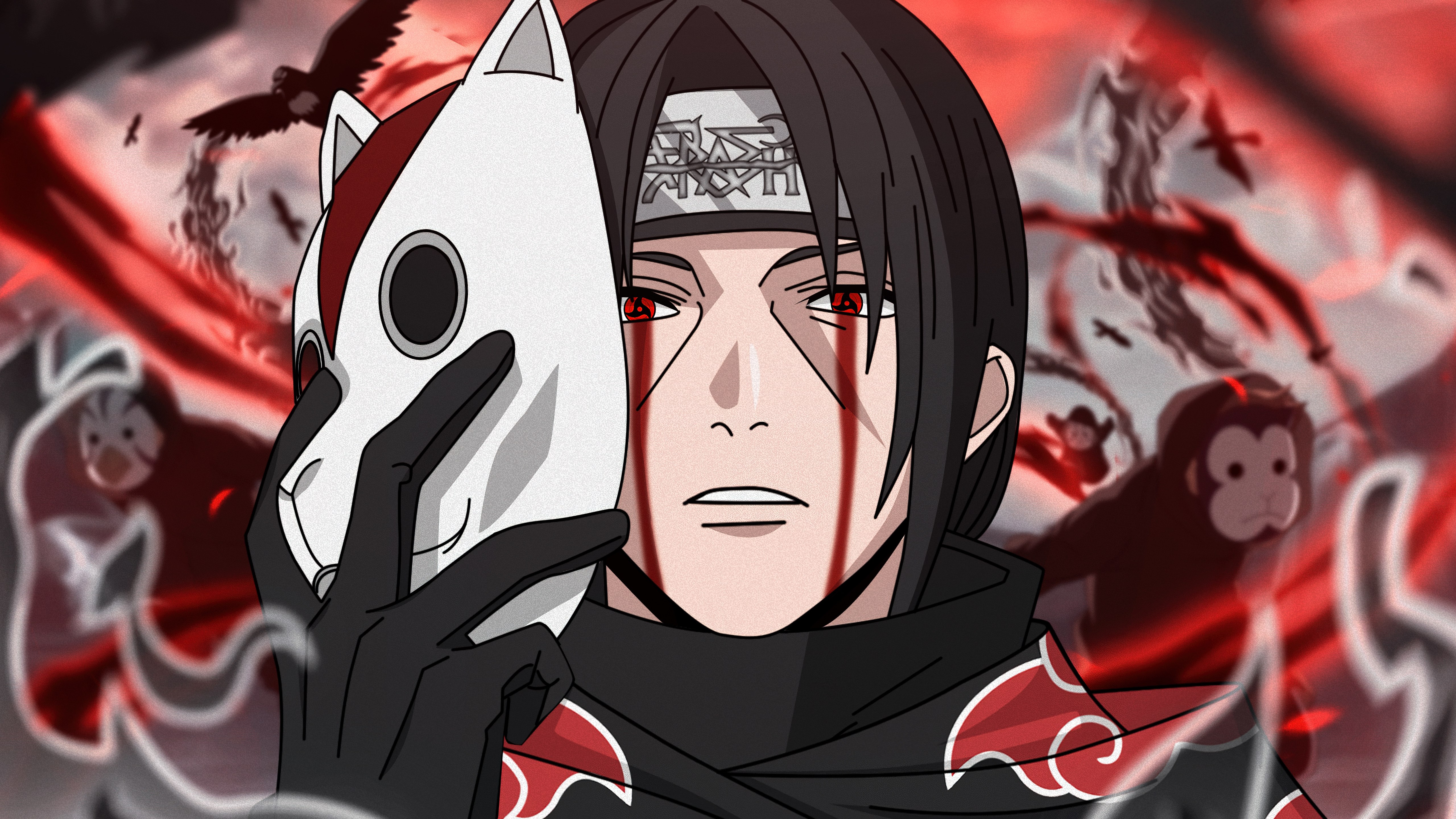Itachi Uchiha, Máscara, Naruto, 5K